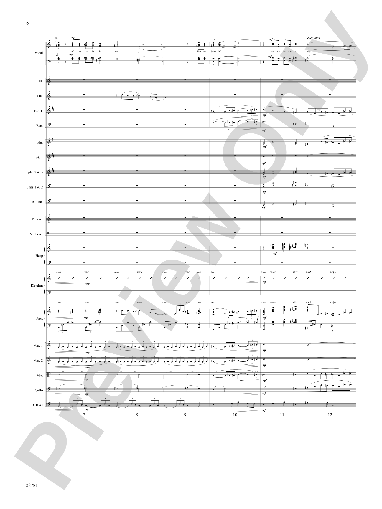 Summertime (from the musical Porgy and Bess): Score: Choral SoundPax