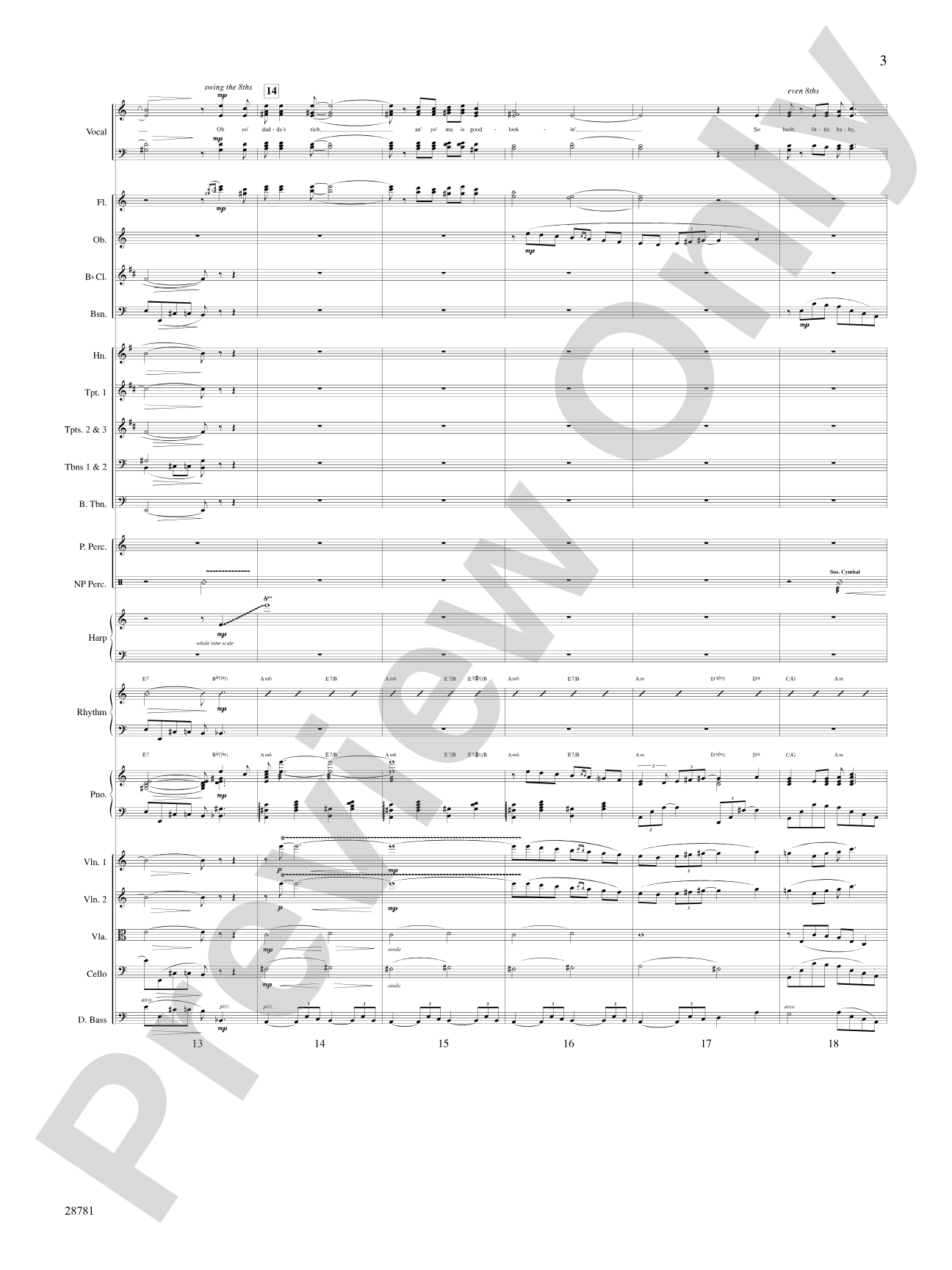 Summertime (from the musical Porgy and Bess): Score: Choral SoundPax