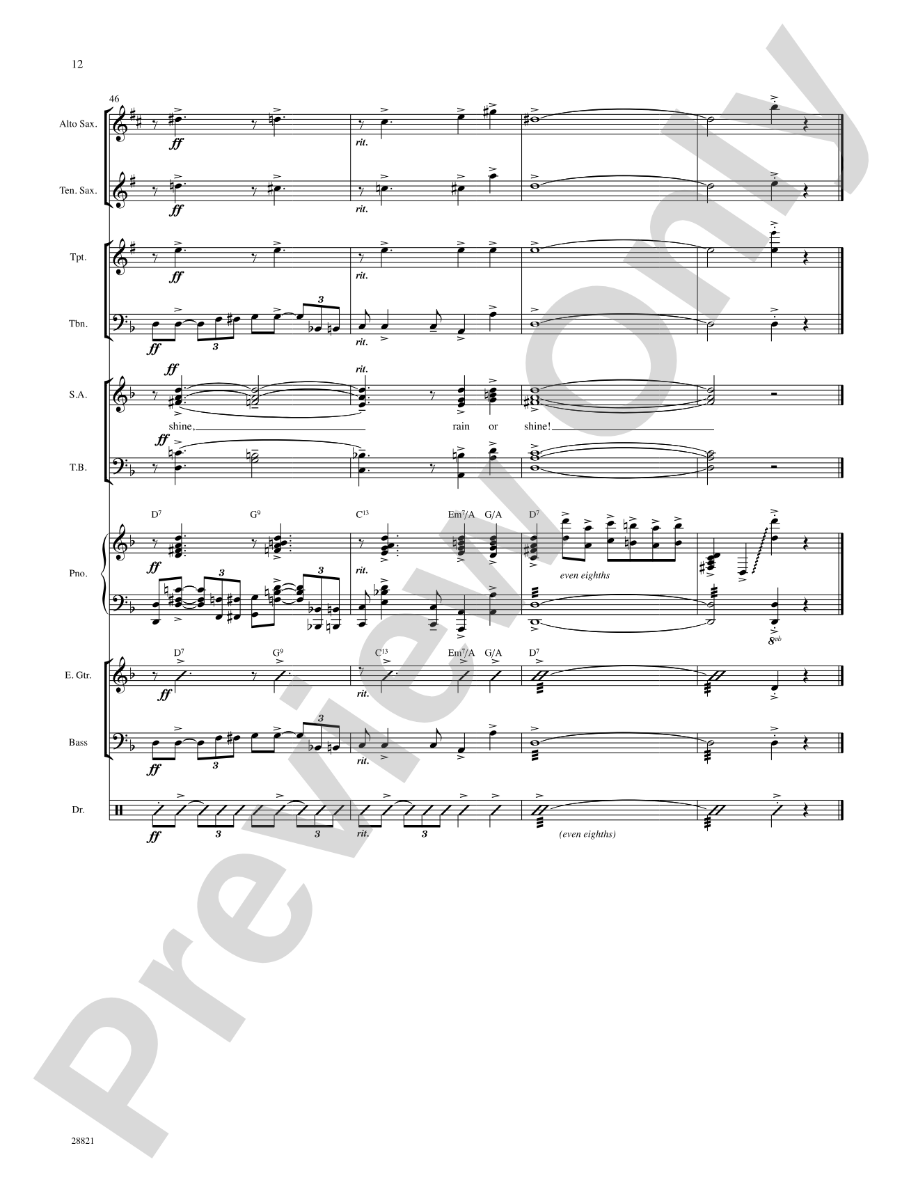 Come Rain or Come Shine: Choral SoundPax