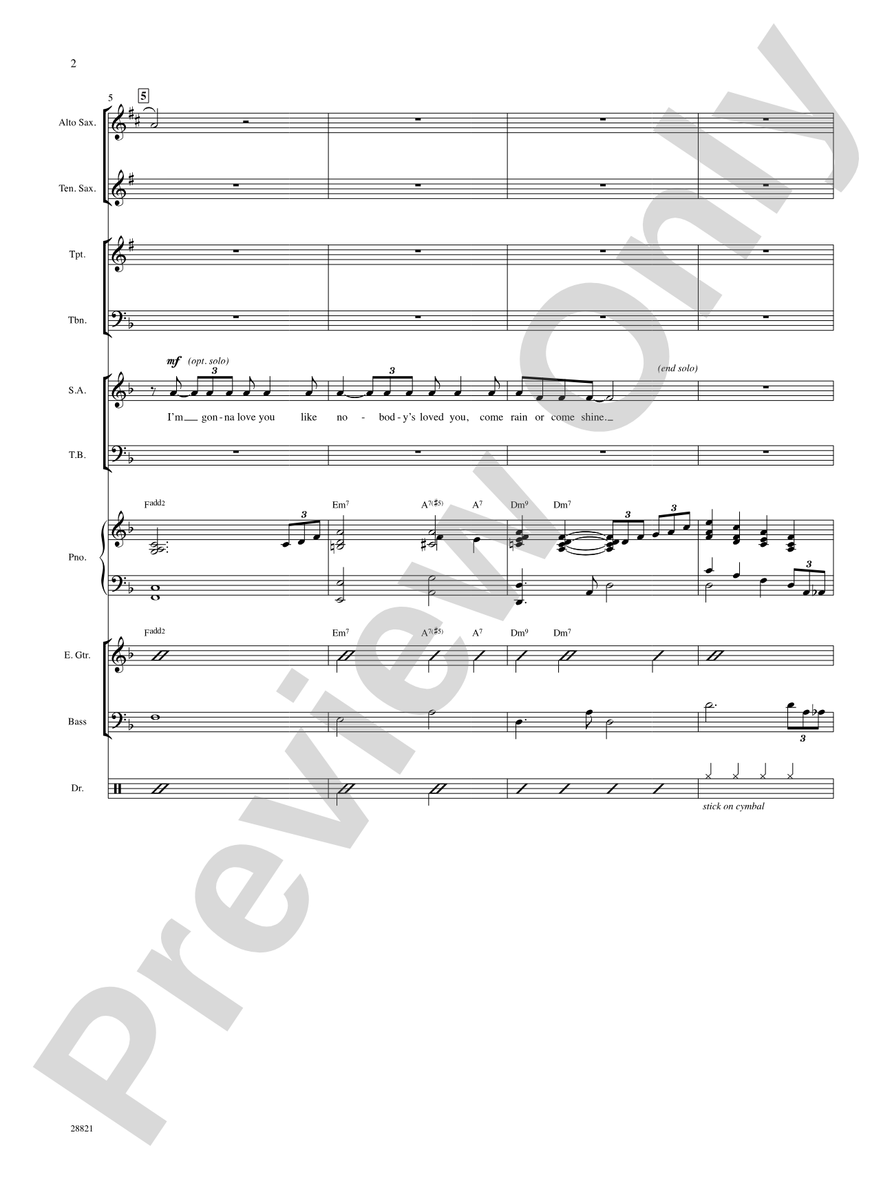 Come Rain or Come Shine: Choral SoundPax