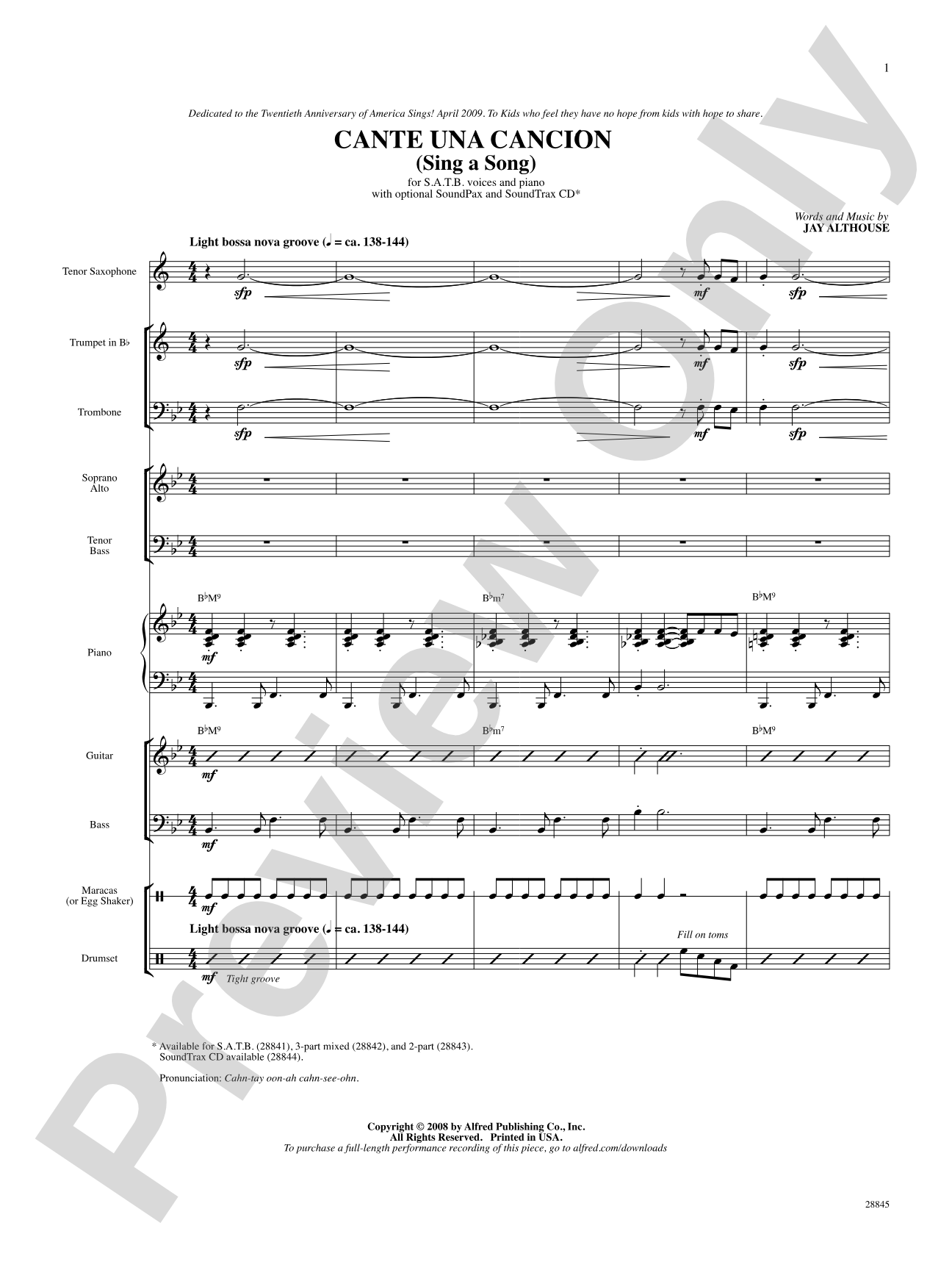 Cante una Cancion (Sing a Song): Choral SoundPax