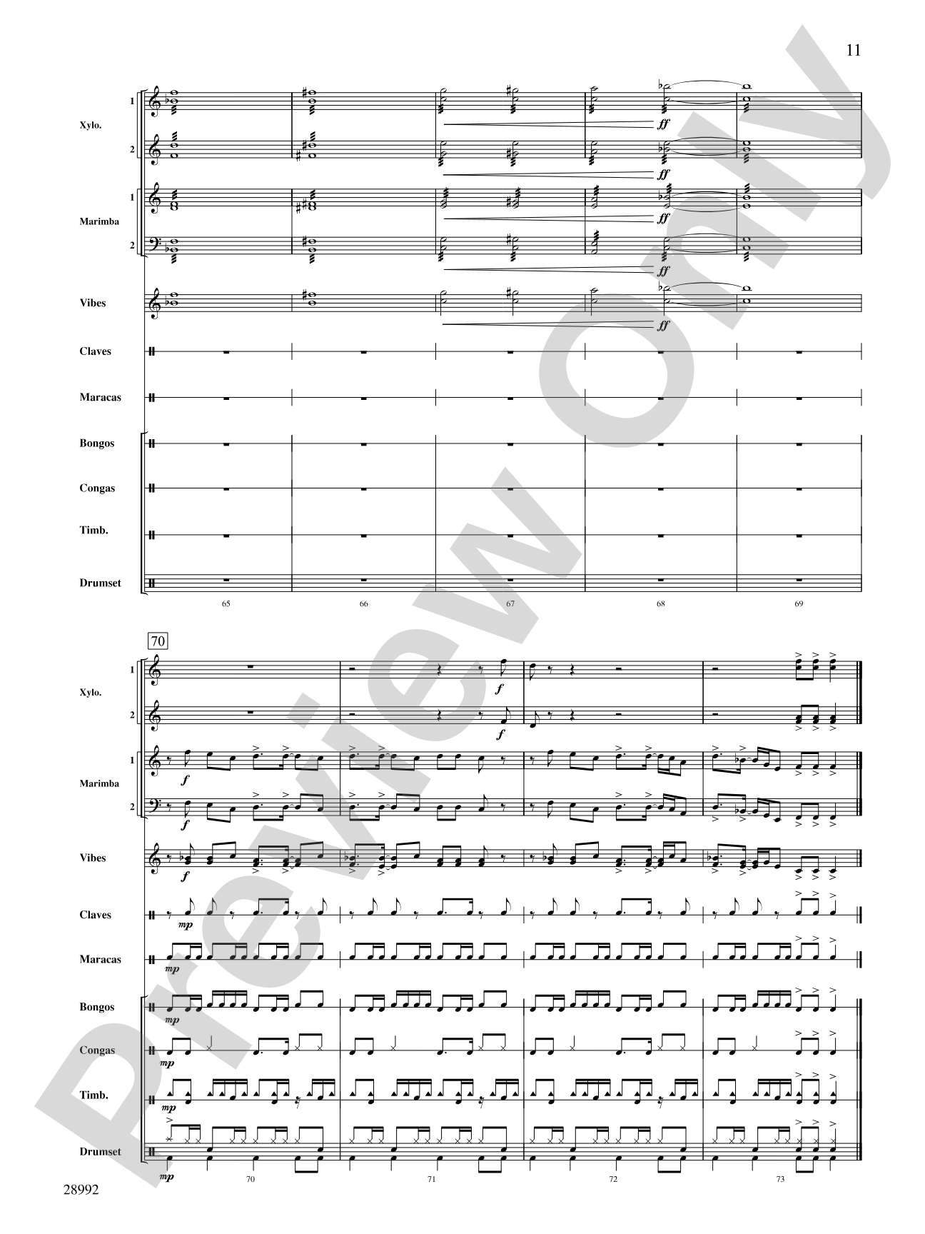 Adelieland (from Happy Feet): Percussion Ensemble Conductor Score & Parts
