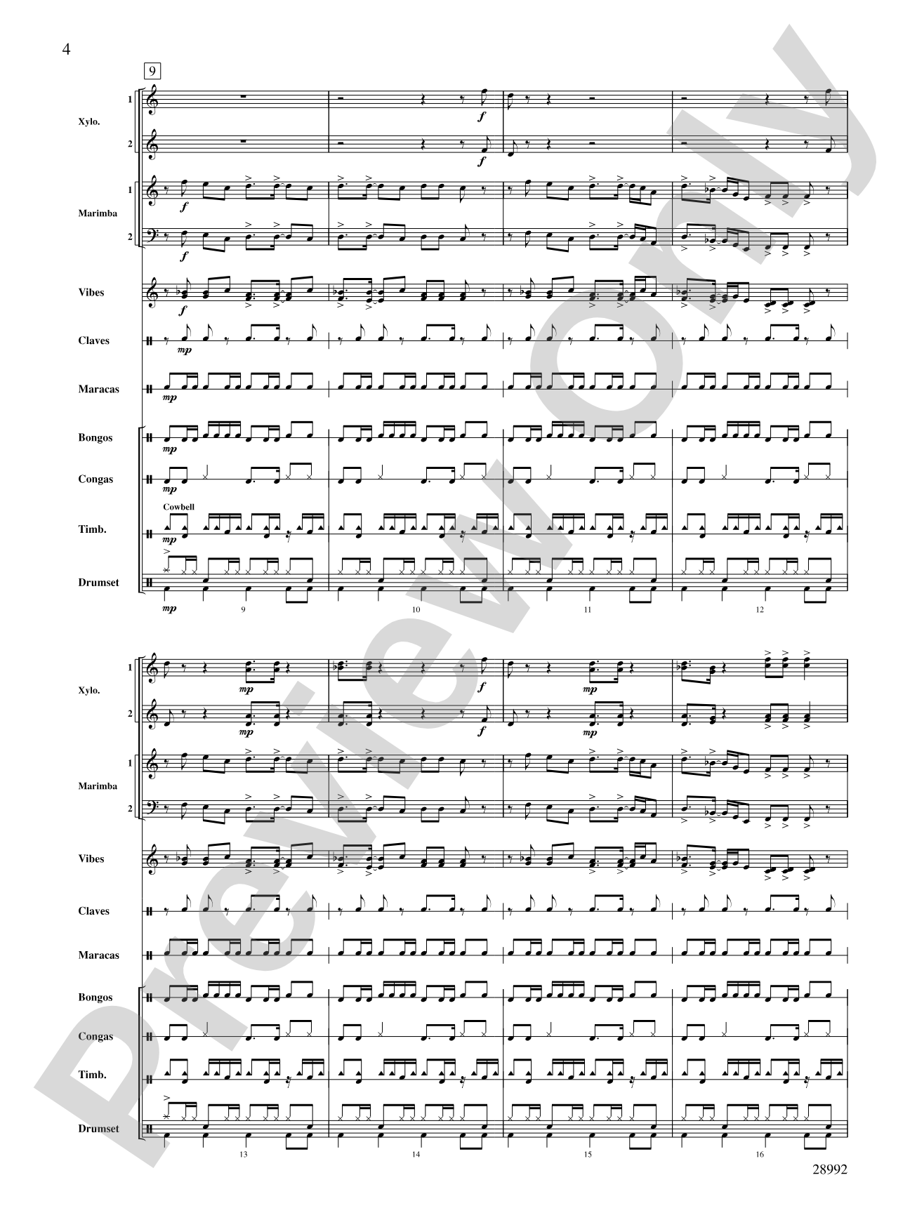 Adelieland (from Happy Feet): Percussion Ensemble Conductor Score & Parts