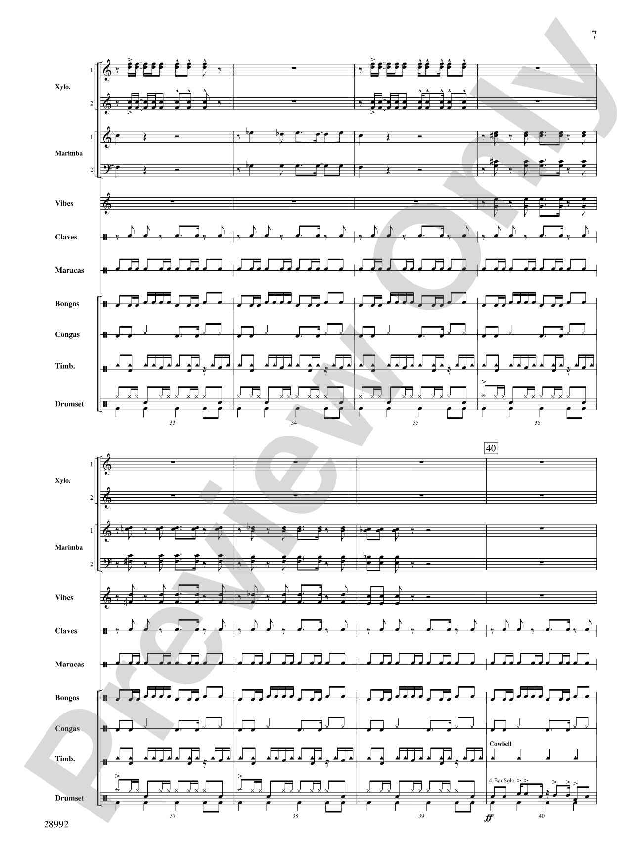 Adelieland (from Happy Feet): Percussion Ensemble Conductor Score & Parts
