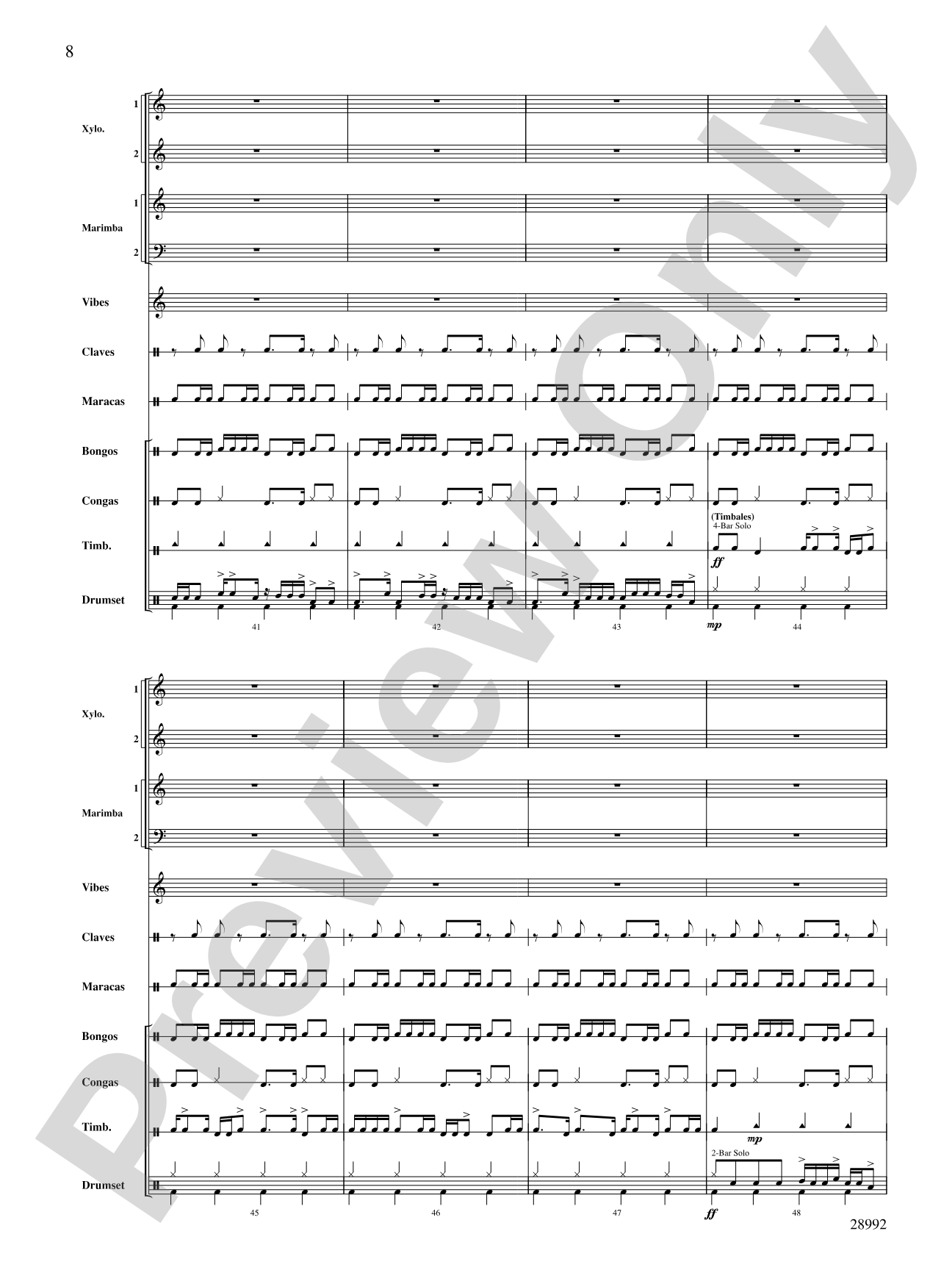 Adelieland (from Happy Feet): Percussion Ensemble Conductor Score & Parts