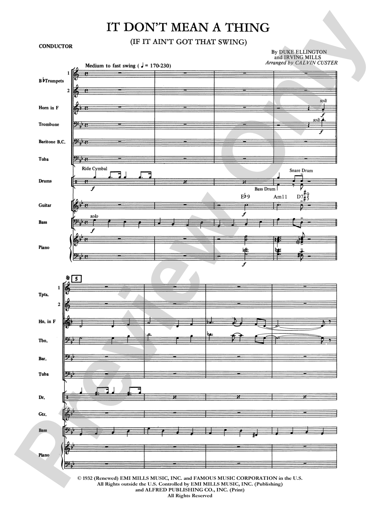It Don't Mean a Thing (If It Ain't Got That Swing): Brass Choir