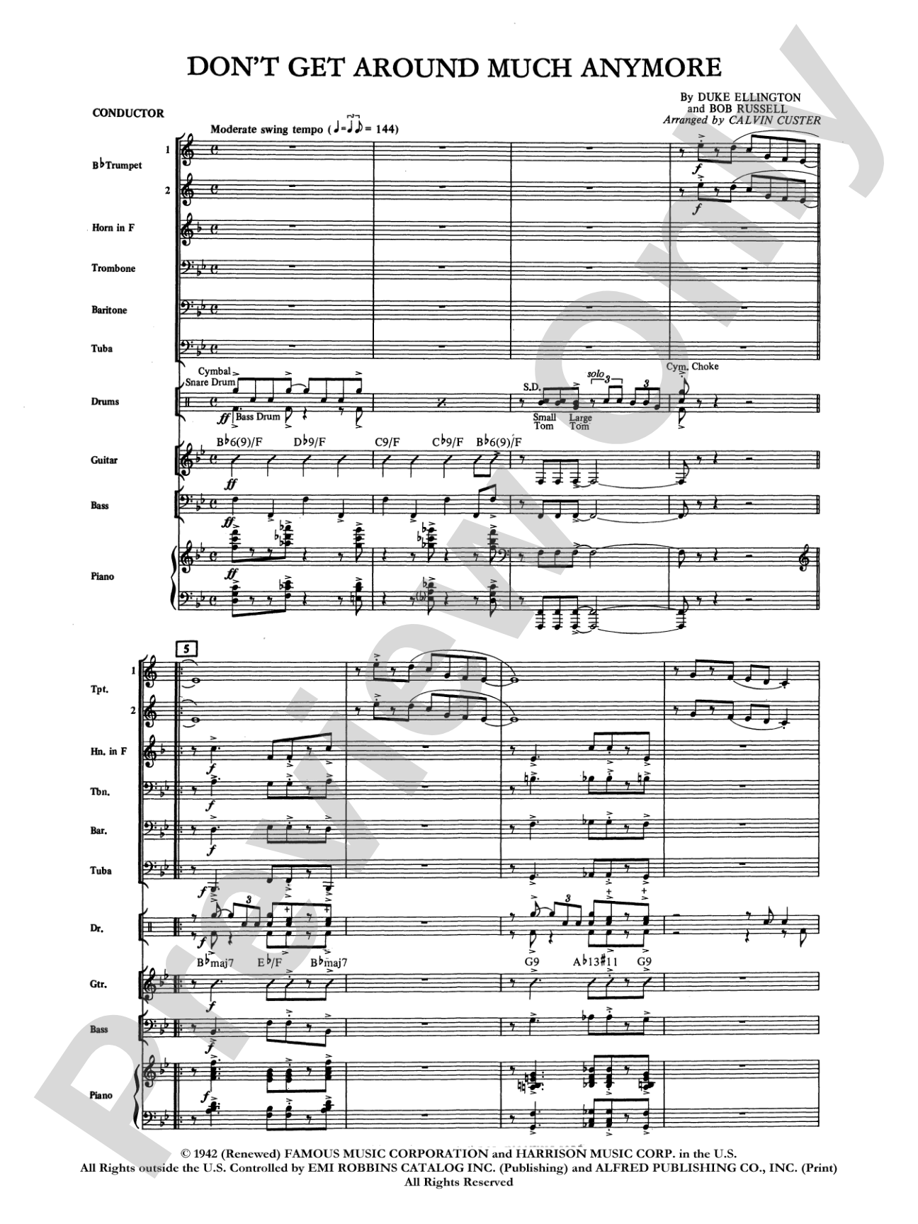 Don't Get Around Much Anymore: Brass Choir