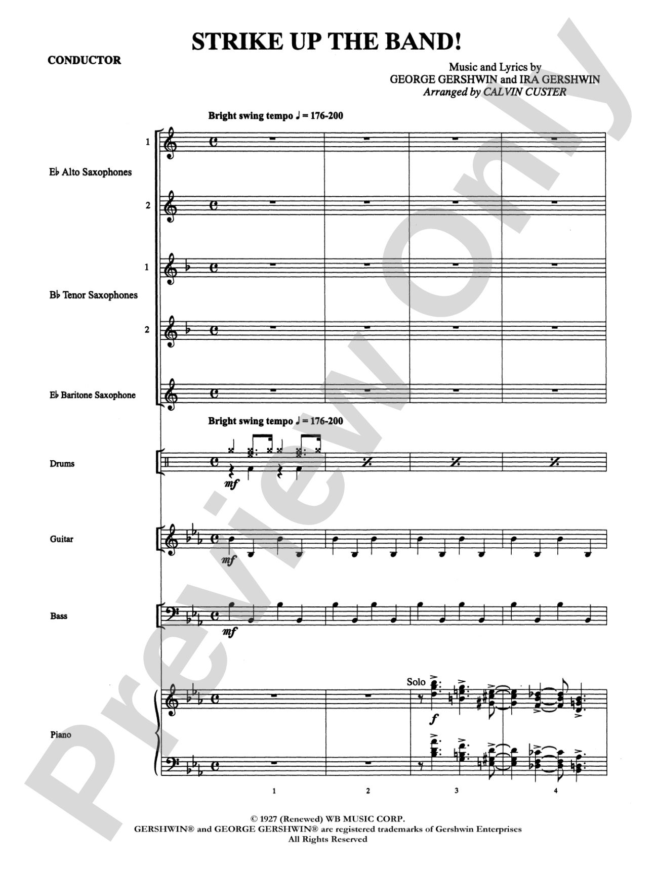 Strike Up the Band!: Score