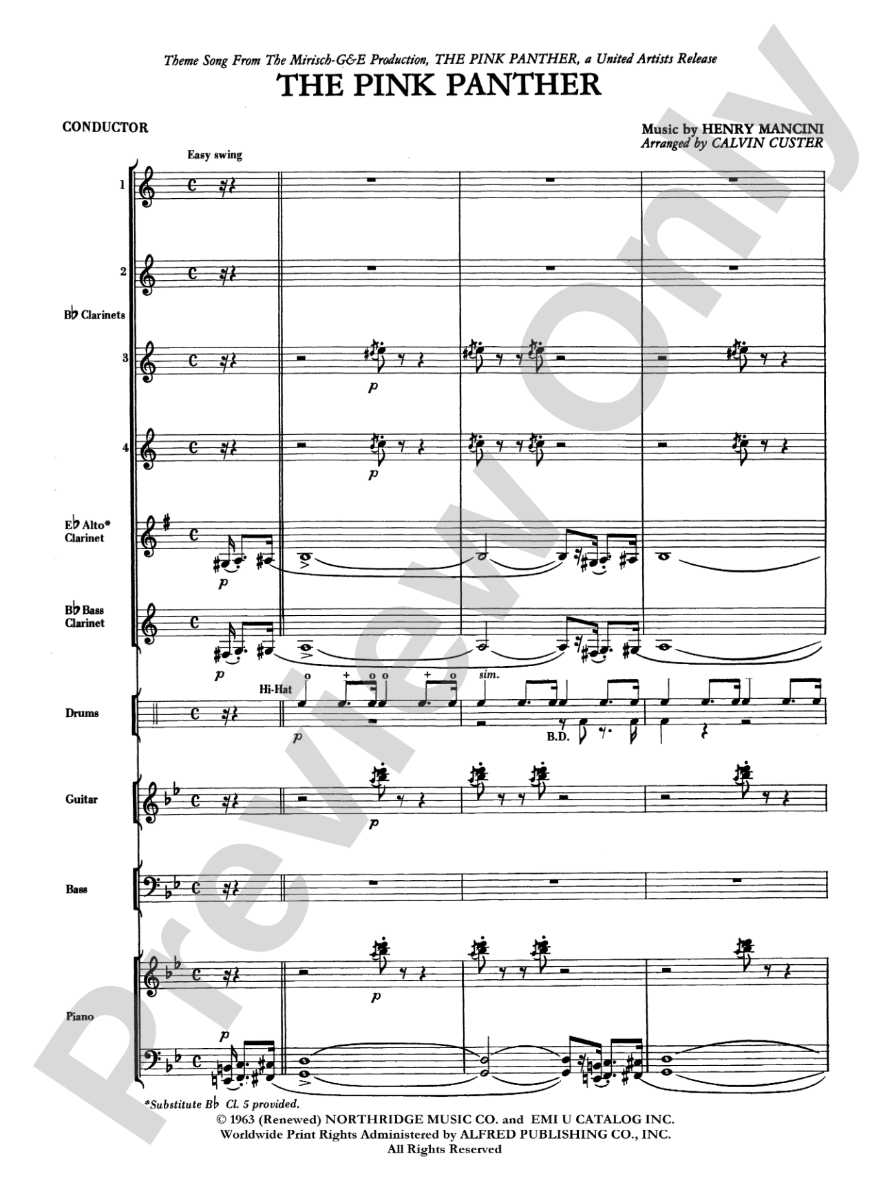 The Pink Panther: Clarinet Choir