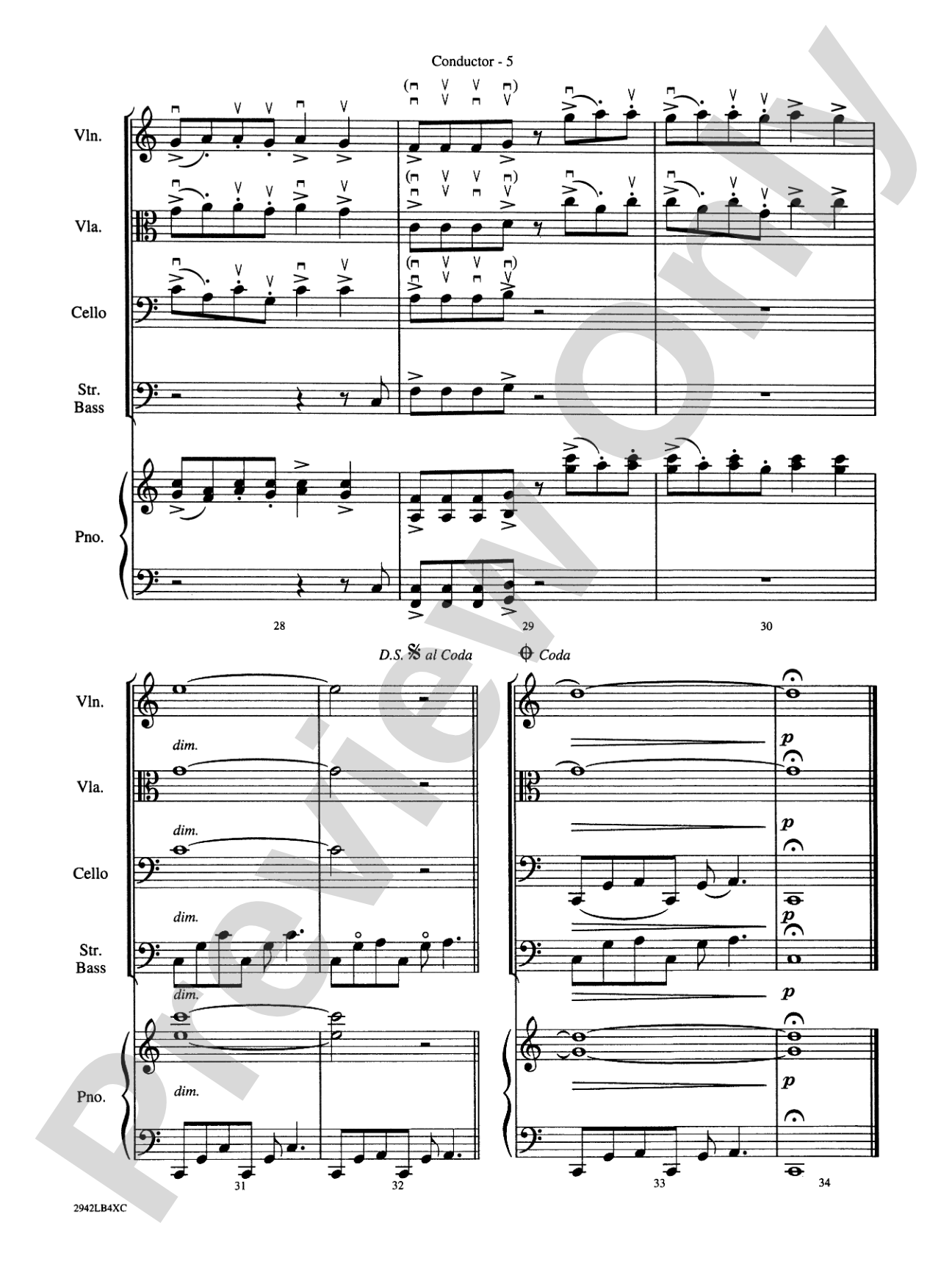 Linus and Lucy: String Orchestra Conductor Score & Parts