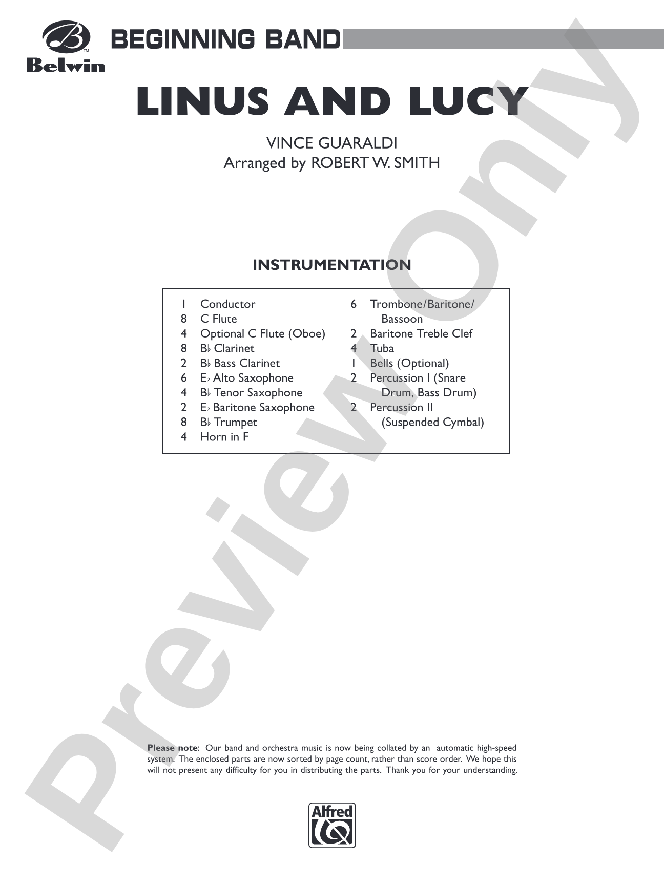 Linus and Lucy: Score