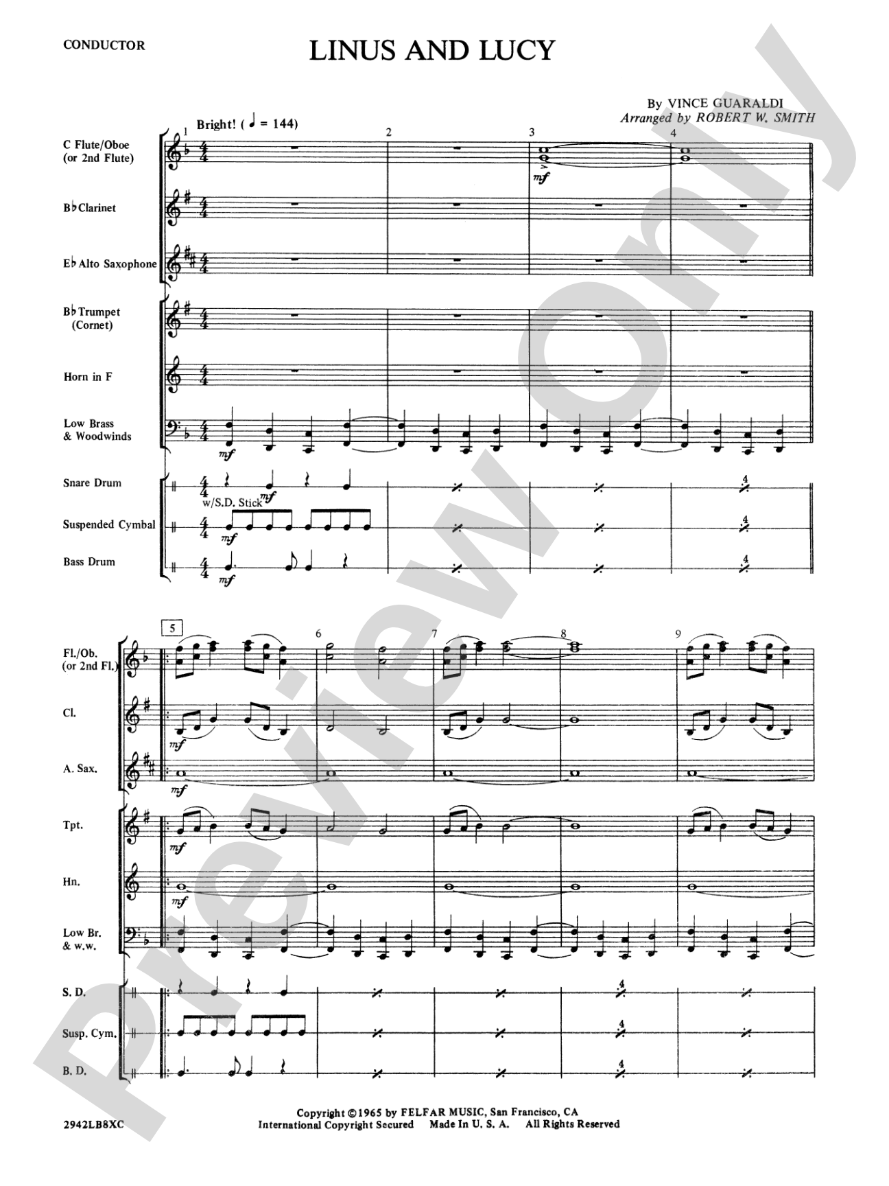 Linus and Lucy: Score