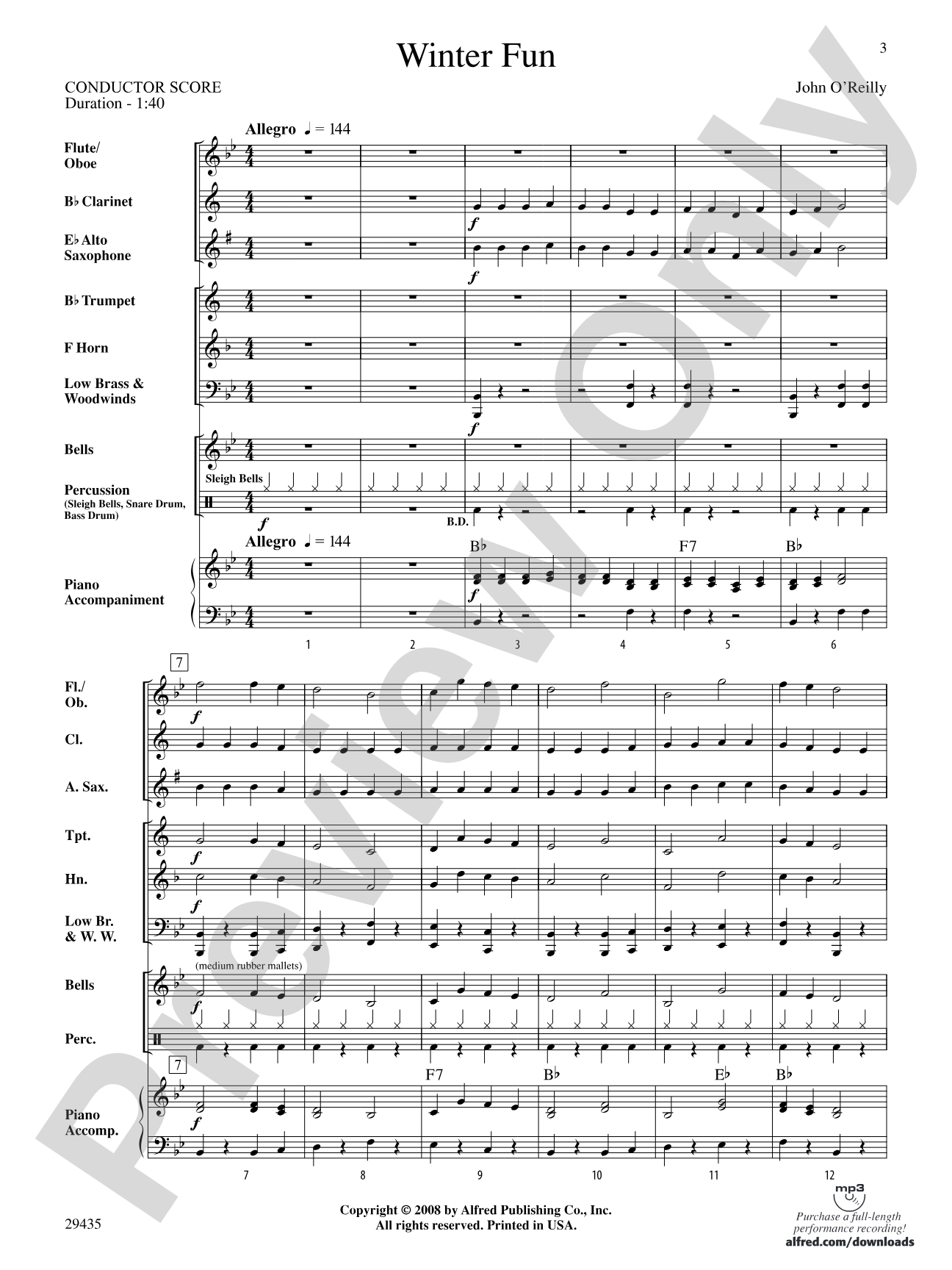 Winter Fun: Concert Band Conductor Score & Parts