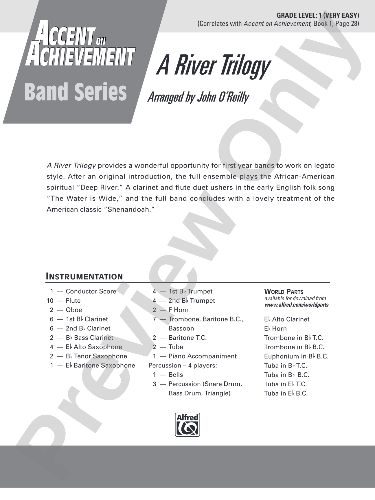 A River Trilogy: Concert Band Conductor Score & Parts