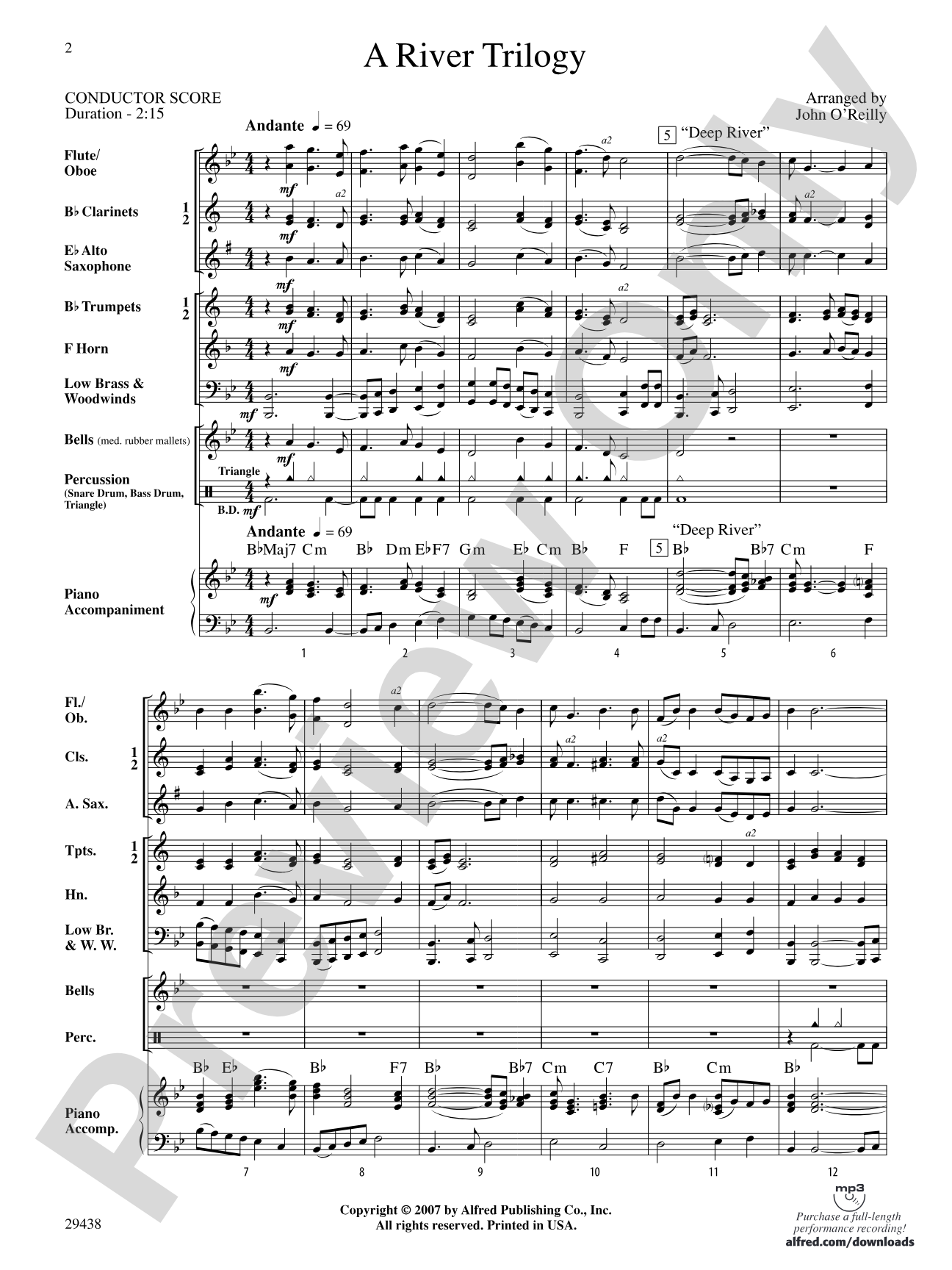 A River Trilogy: Concert Band Conductor Score & Parts