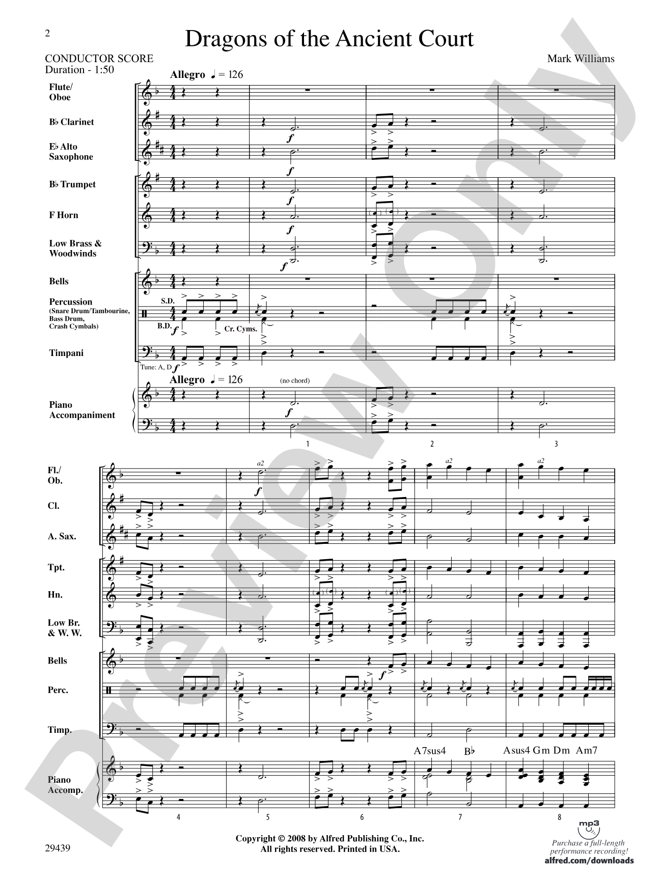 Dragons of the Ancient Court: Concert Band Conductor Score & Parts