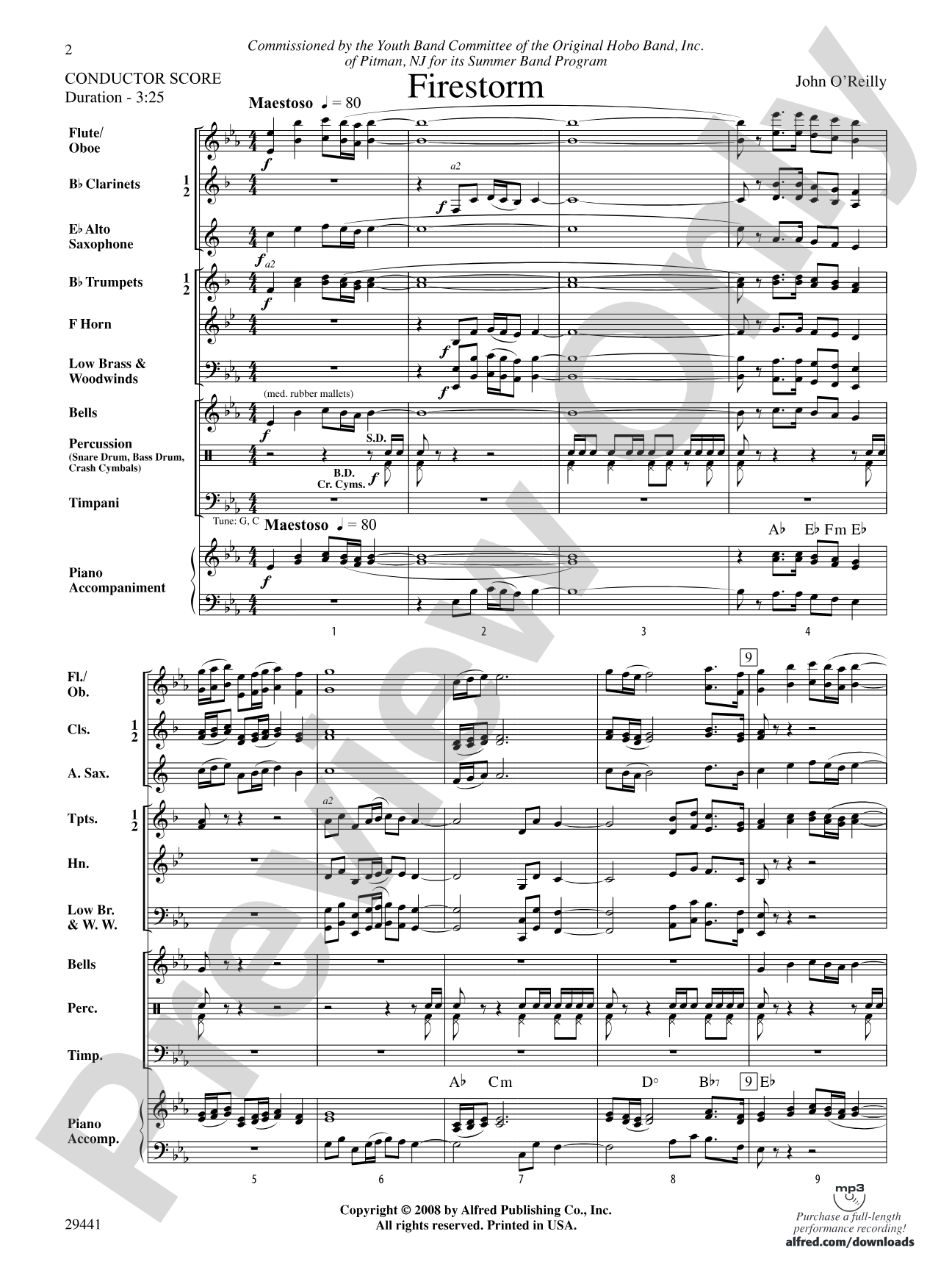 Firestorm: Concert Band Conductor Score & Parts
