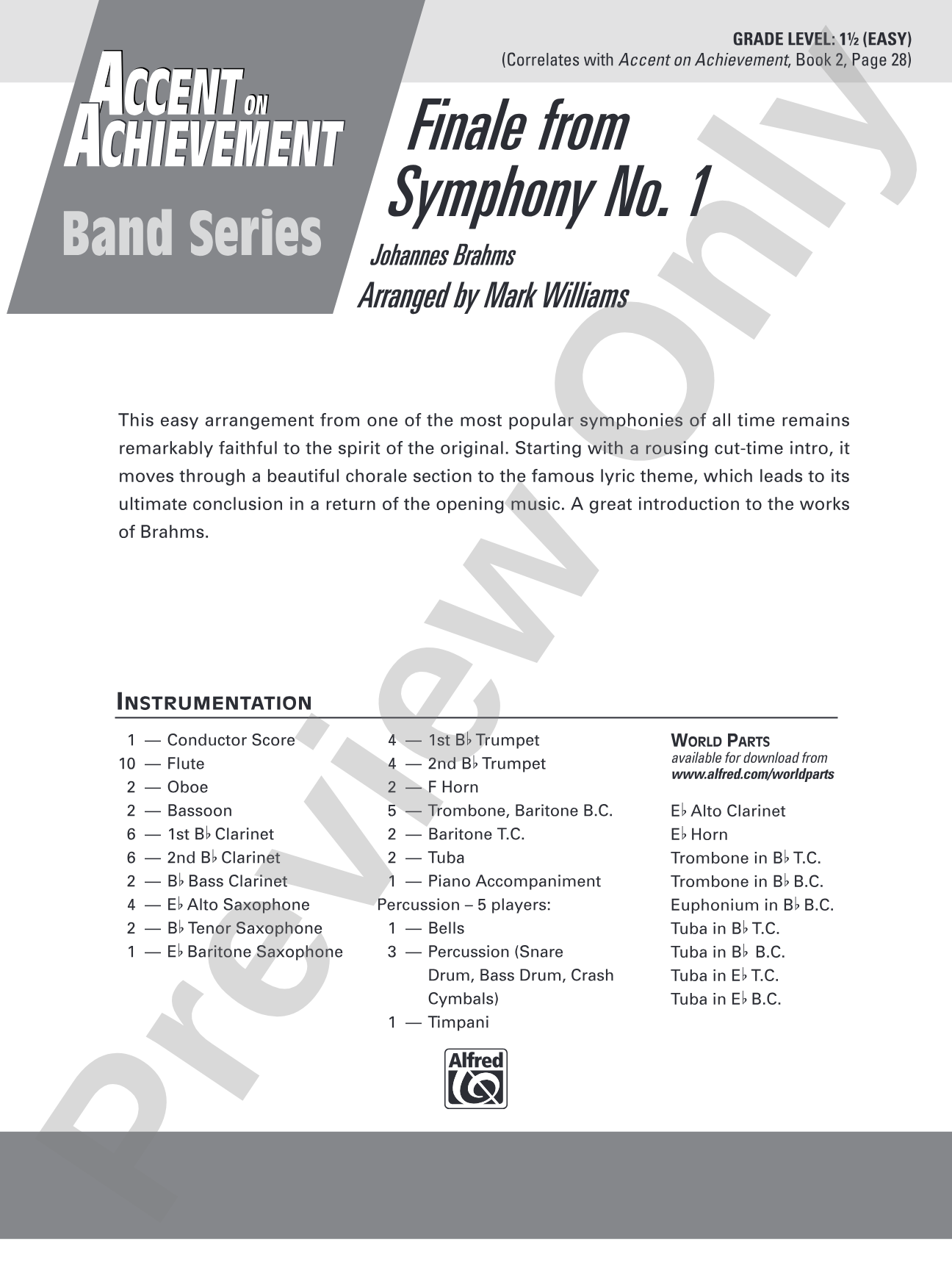 Finale from Brahms's Symphony No. 1: Score