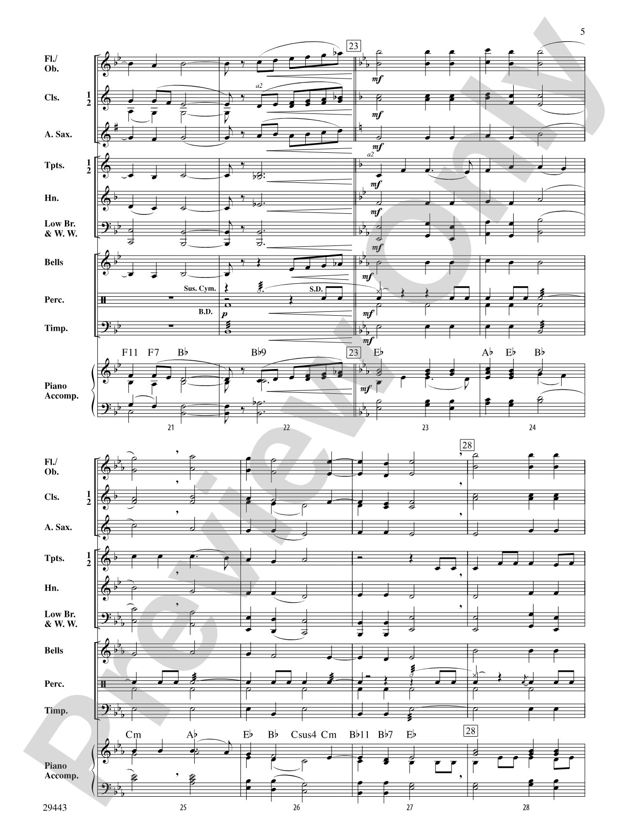Lo, How a Rose: Concert Band Conductor Score & Parts