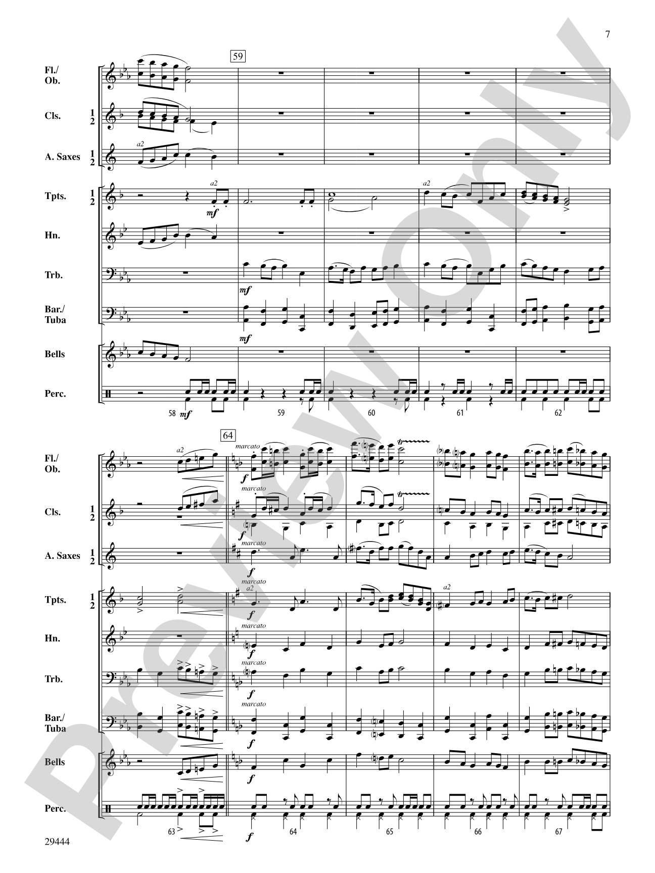 Catalina March: Concert Band Conductor Score & Parts