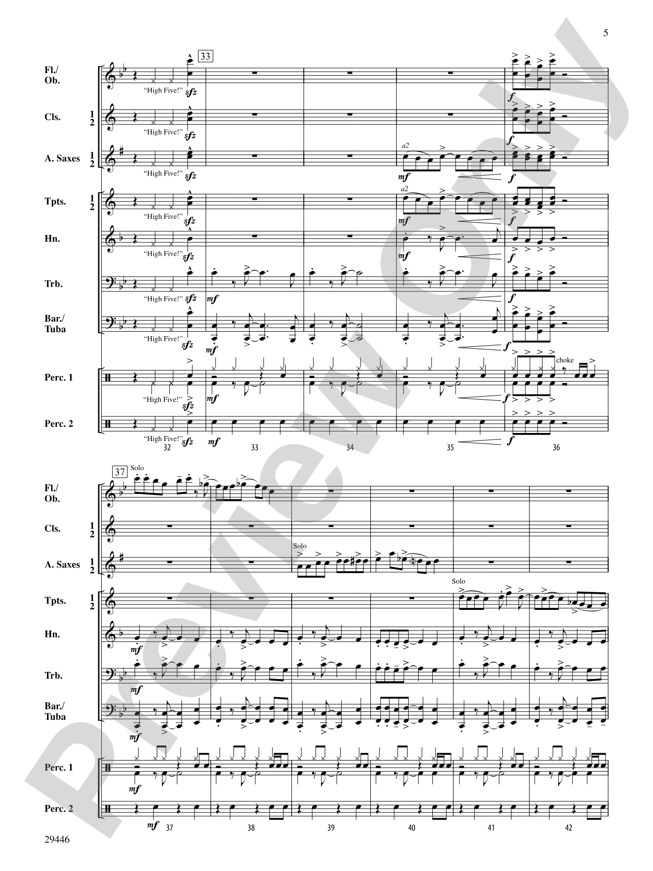 High Five!: Concert Band Conductor Score & Parts