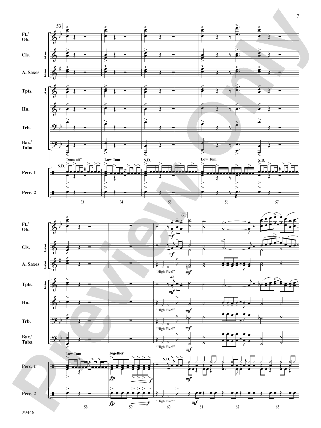 High Five!: Concert Band Conductor Score & Parts