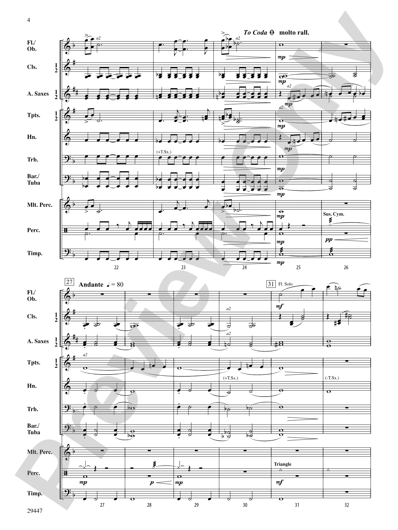 Cedarwood Holiday: Concert Band Conductor Score & Parts