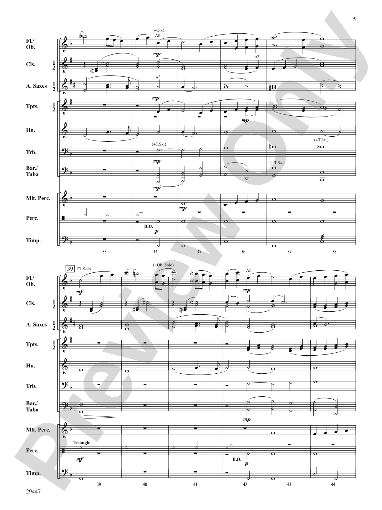 Cedarwood Holiday: Concert Band Conductor Score & Parts