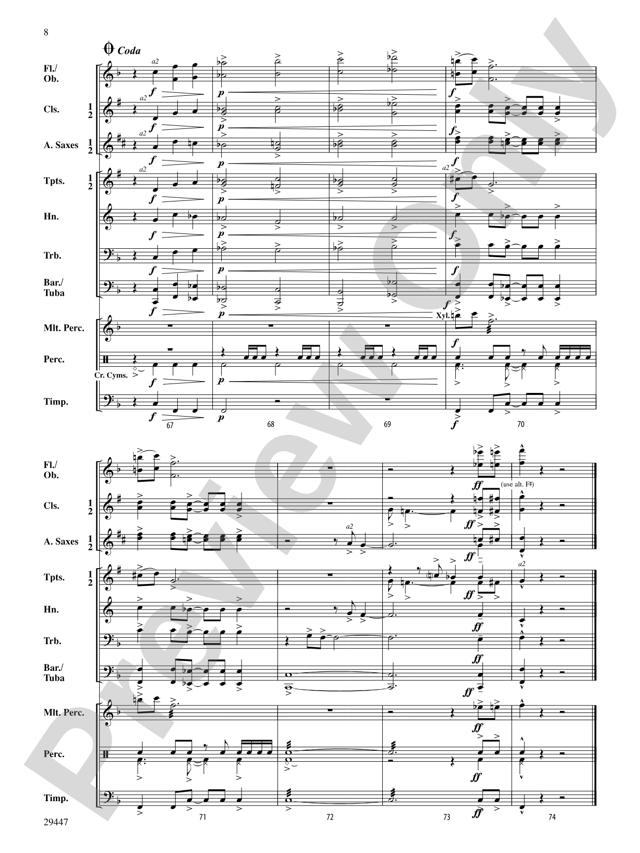 Cedarwood Holiday: Concert Band Conductor Score & Parts