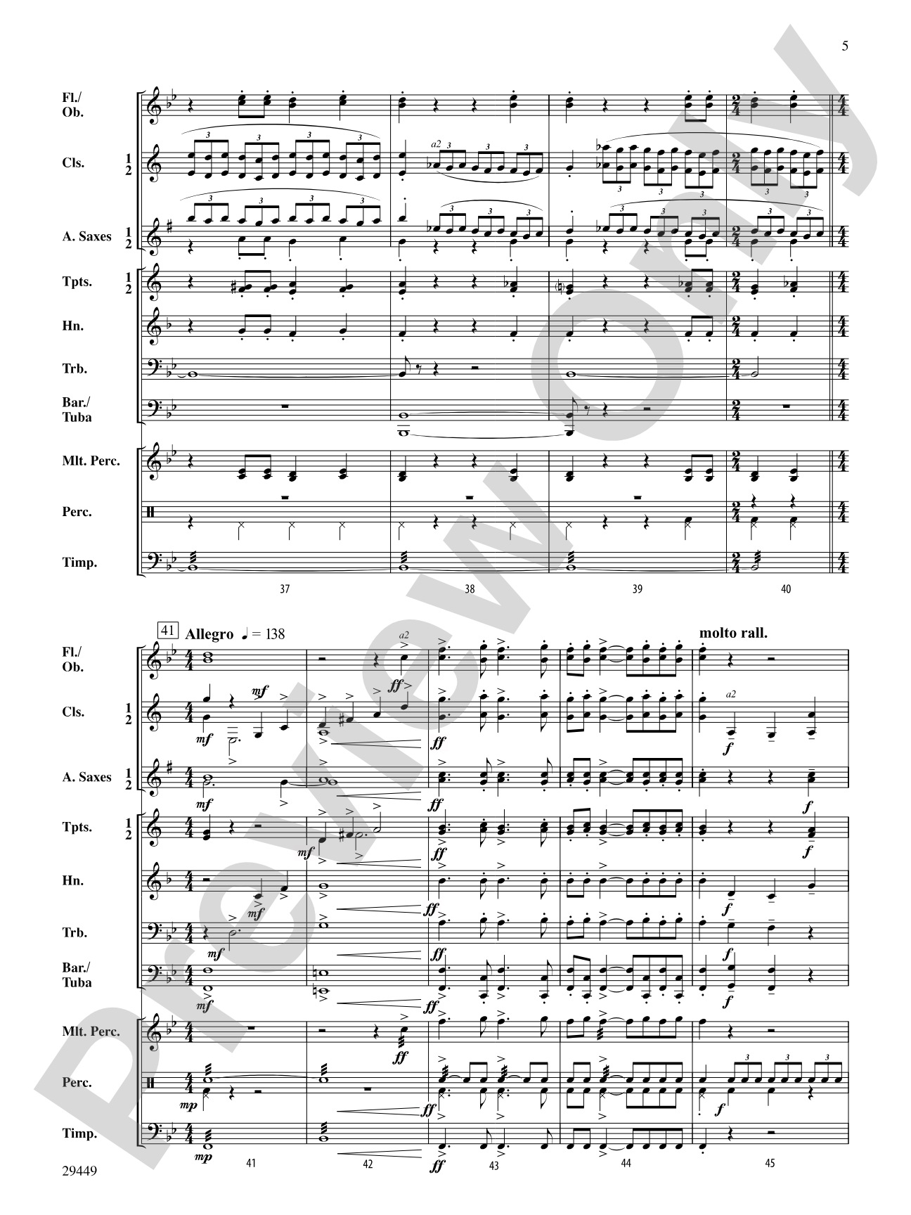 Themes from Piano Concerto No. 2: Concert Band Conductor Score & Parts