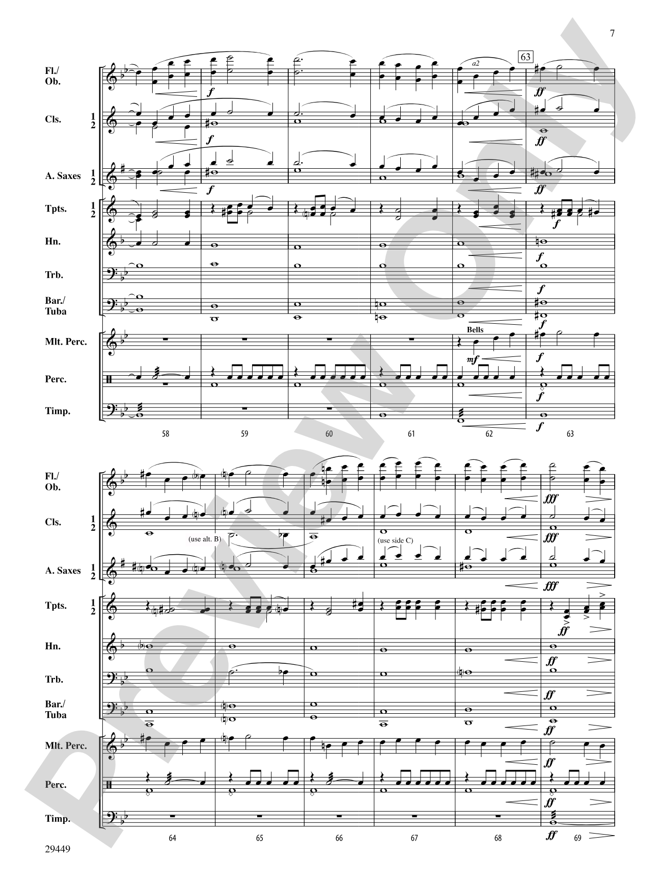 Themes from Piano Concerto No. 2: Concert Band Conductor Score & Parts