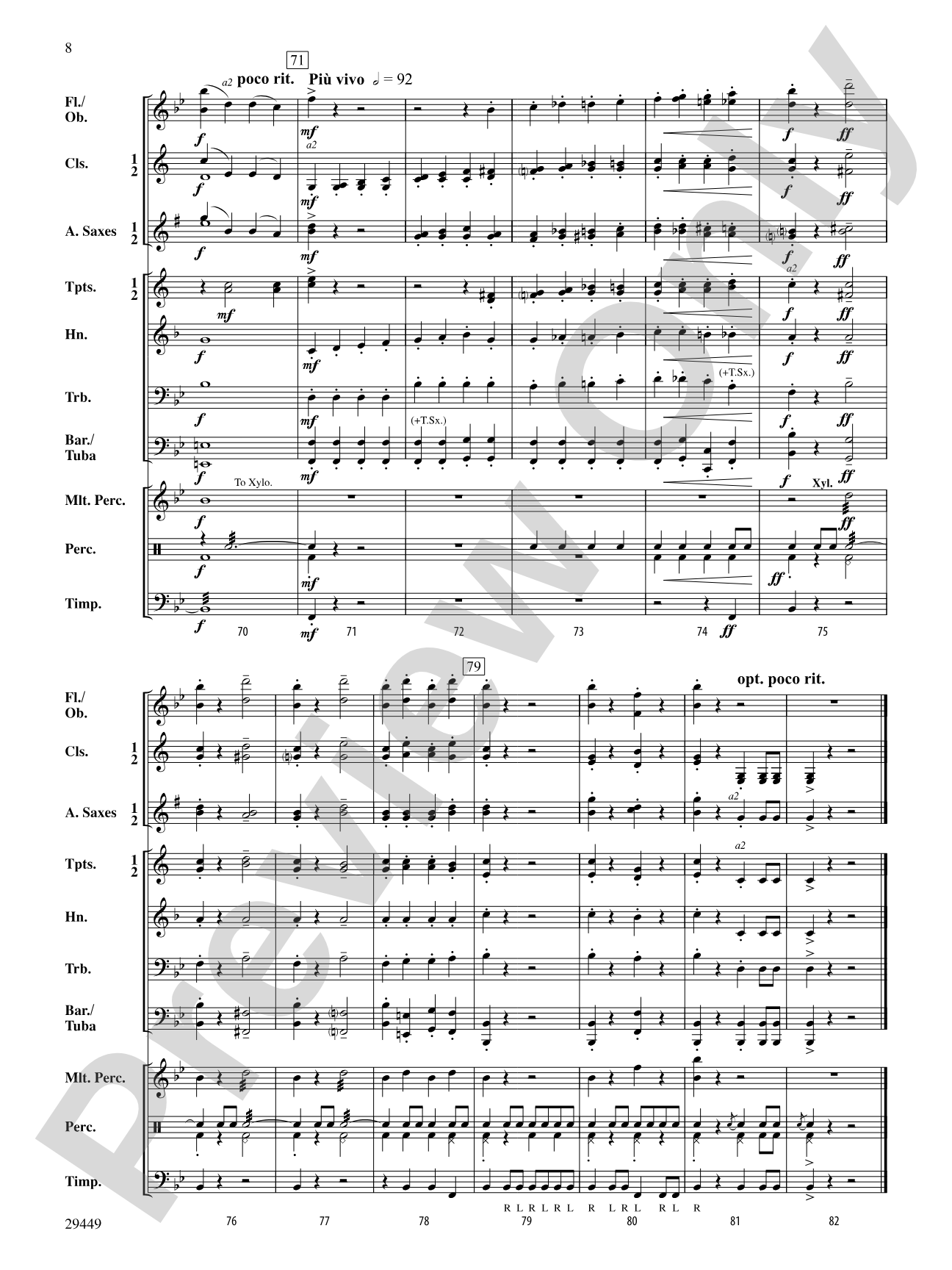 Themes from Piano Concerto No. 2: Concert Band Conductor Score & Parts
