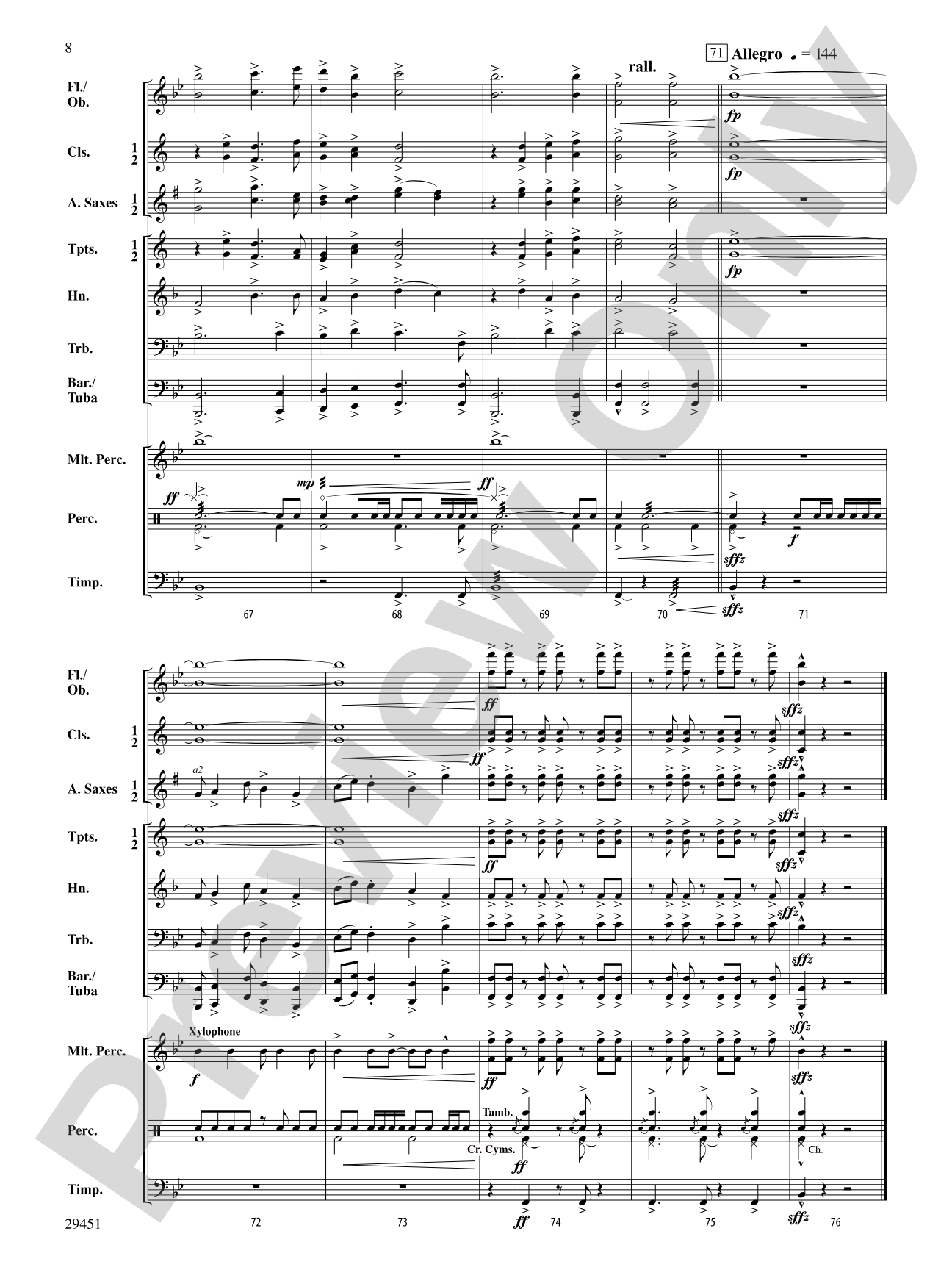 Praeludium and Dance: Concert Band Conductor Score & Parts