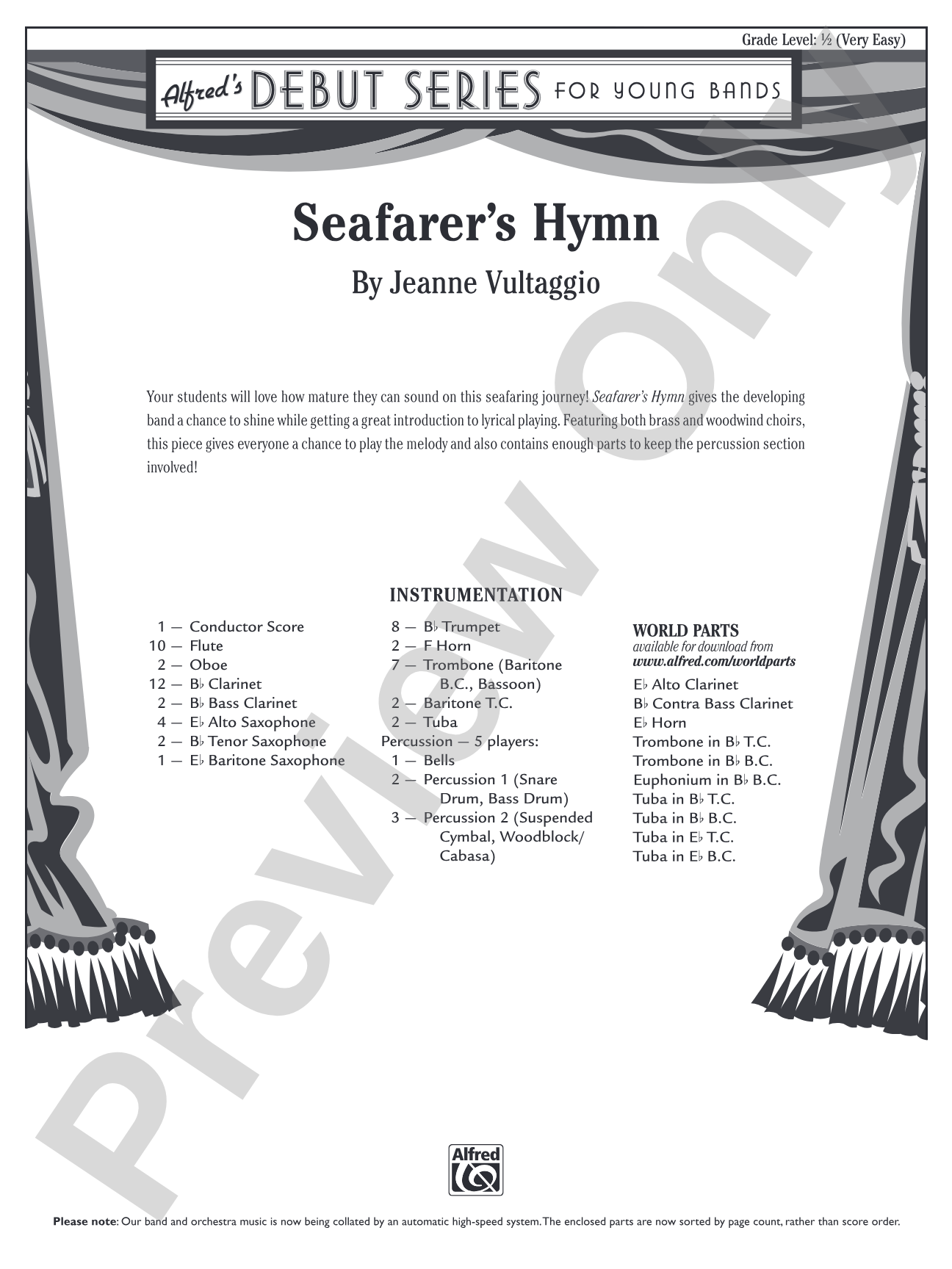 Seafarer's Hymn: Concert Band Conductor Score & Parts