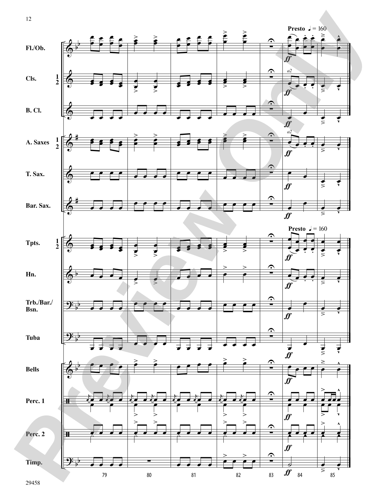 Sword Dance: Concert Band Conductor Score & Parts