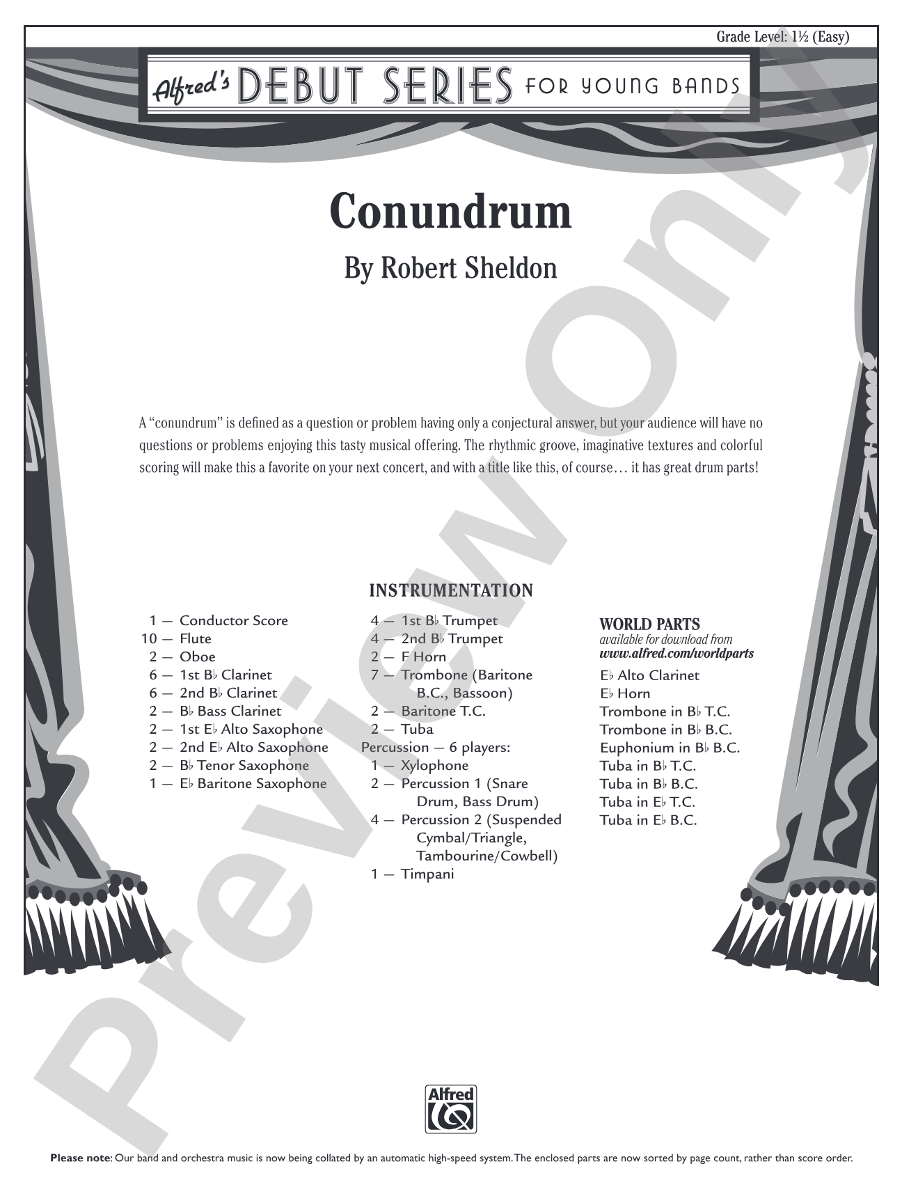 Conundrum: Concert Band Conductor Score & Parts