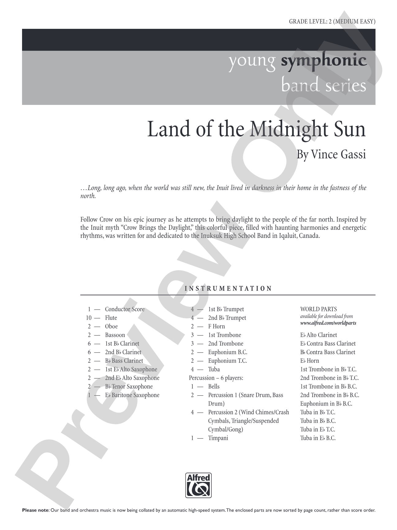 Land of the Midnight Sun: Concert Band Conductor Score & Parts