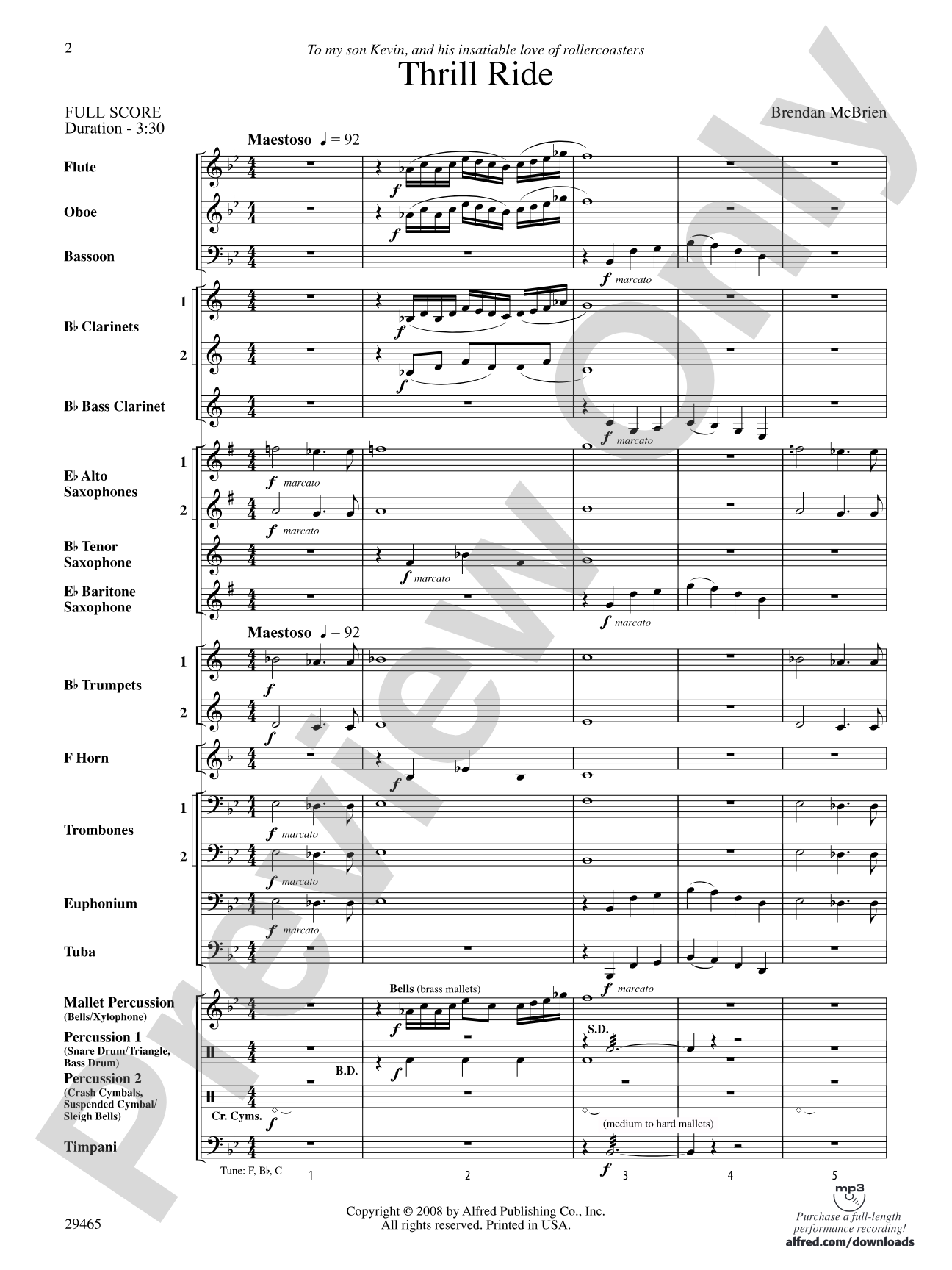Thrill Ride: Concert Band Conductor Score & Parts
