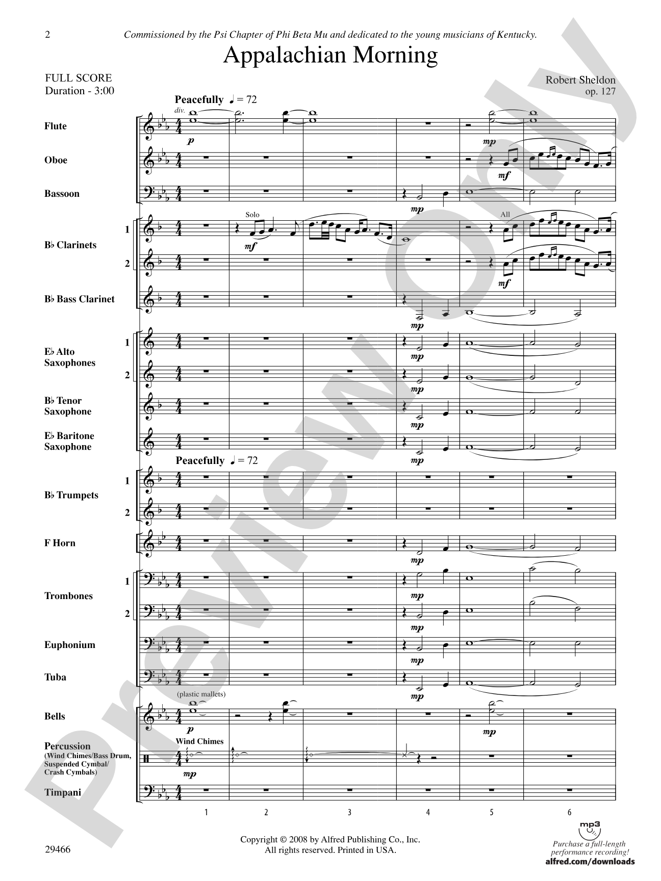 Appalachian Morning: Concert Band Conductor Score & Parts