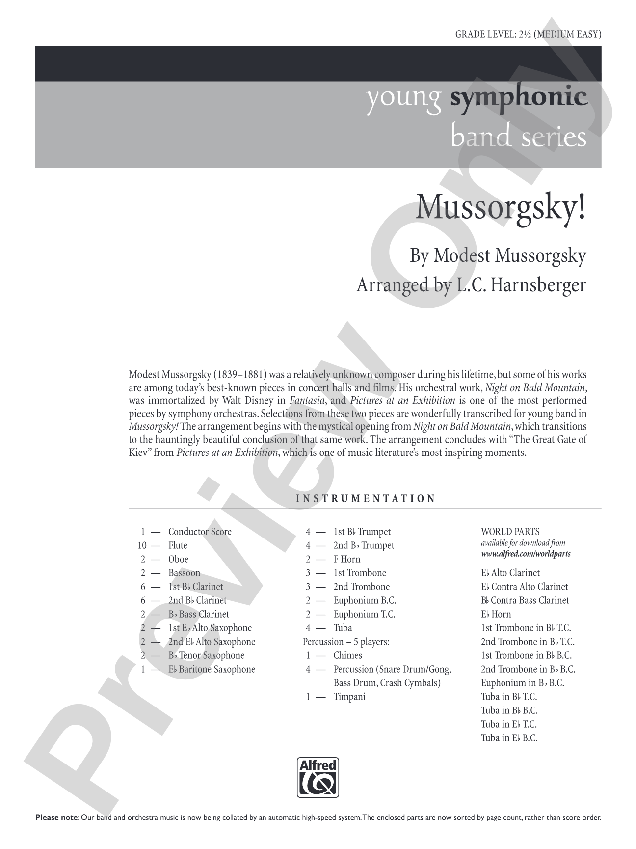 Mussorgsky!: Concert Band Conductor Score & Parts