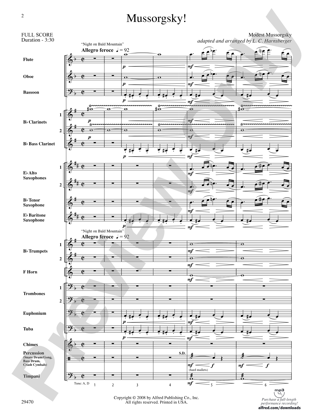 Mussorgsky!: Concert Band Conductor Score & Parts