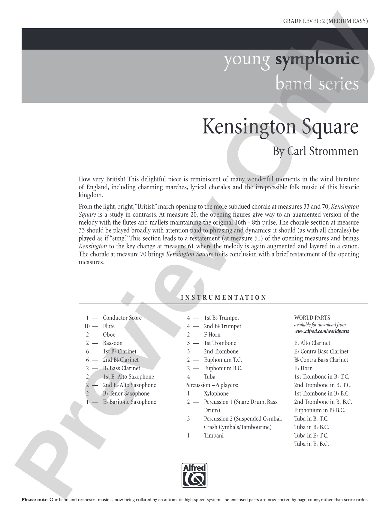 Kensington Square: Concert Band Conductor Score & Parts