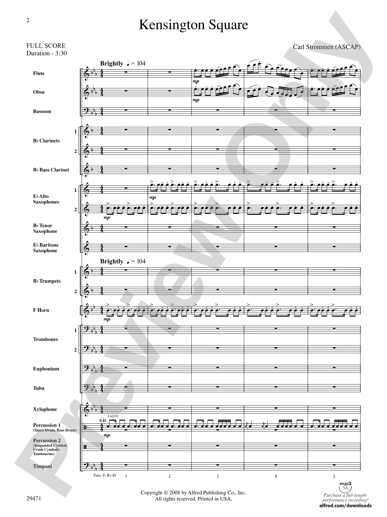 Kensington Square: Concert Band Conductor Score & Parts