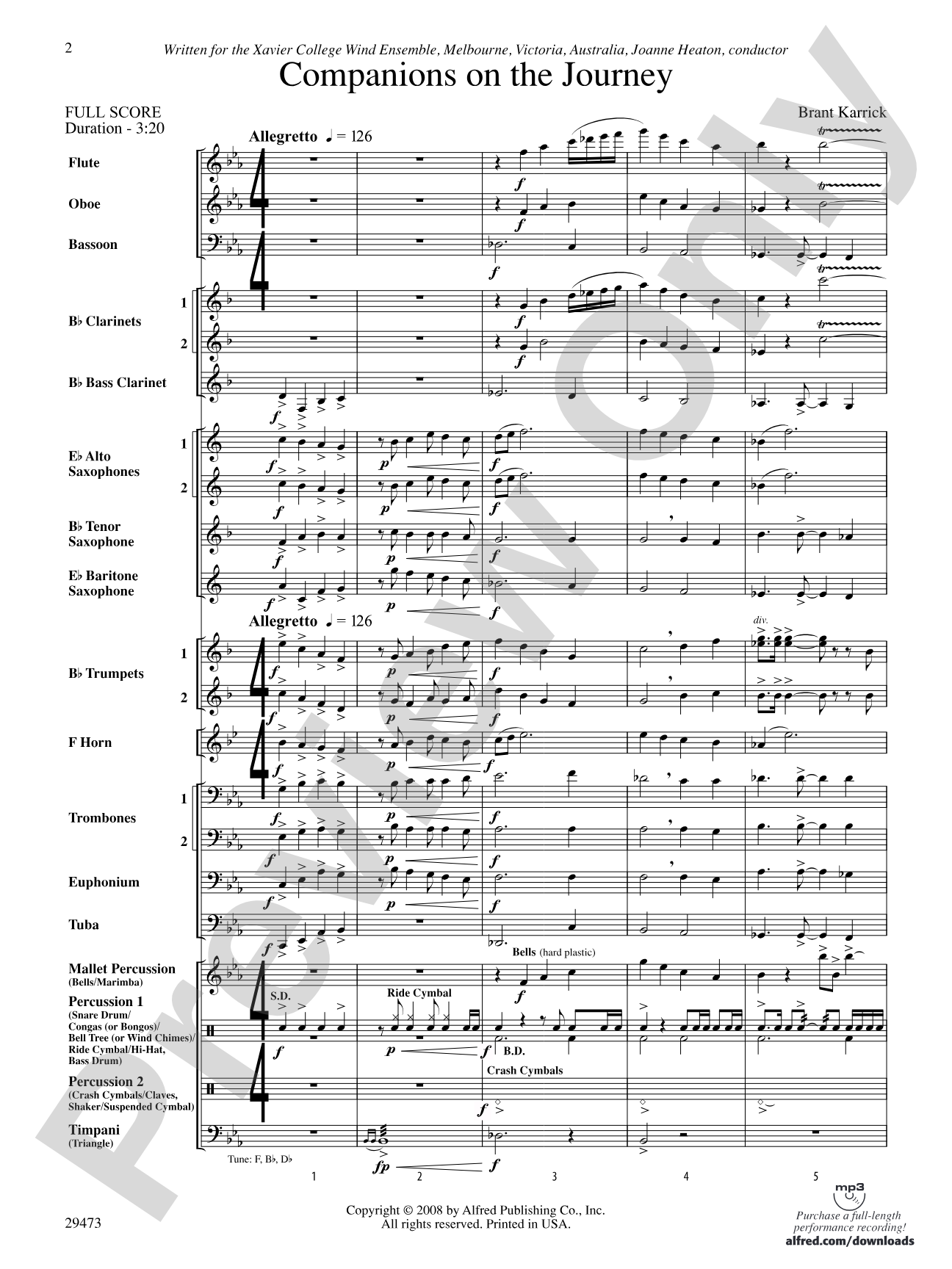 Companions on the Journey: Concert Band Conductor Score & Parts