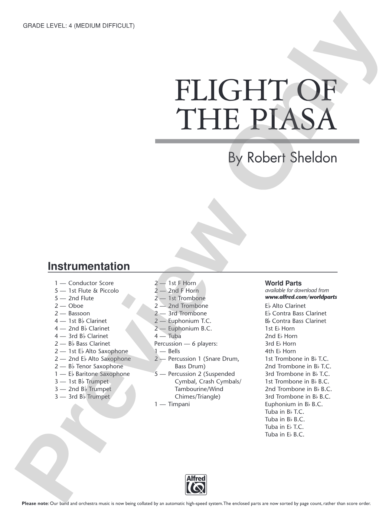 Flight of the Piasa: Concert Band Conductor Score & Parts