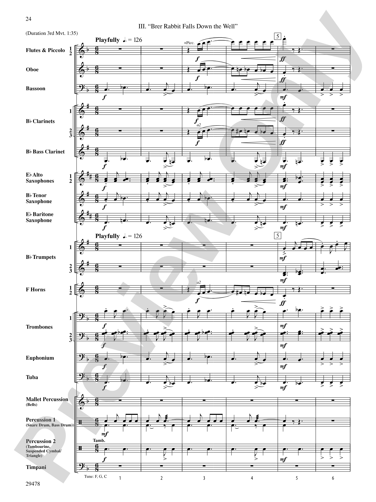 Three Georgian Vignettes: Concert Band Conductor Score & Parts