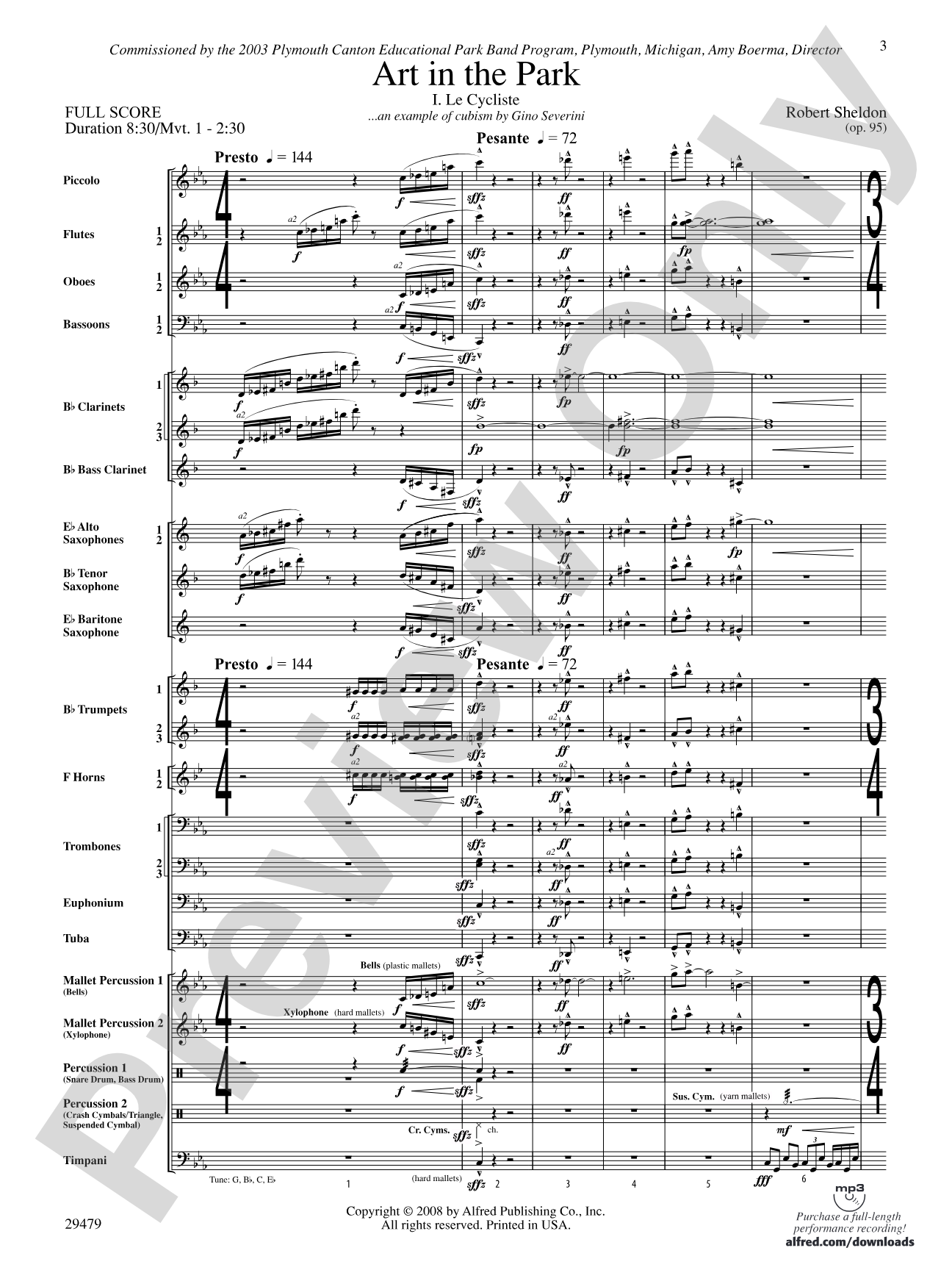 Art in the Park: Concert Band Conductor Score & Parts