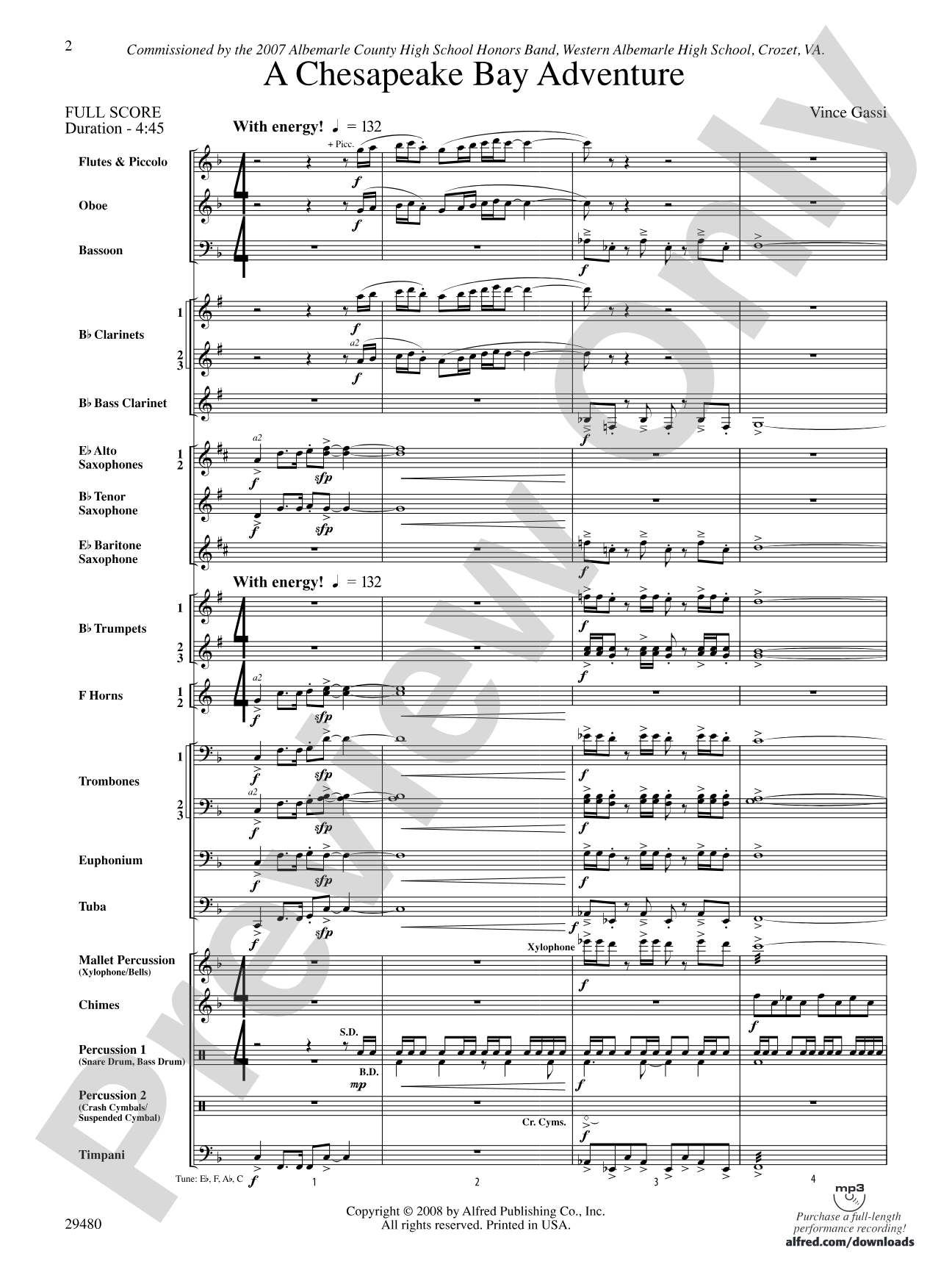A Chesapeake Bay Adventure: Concert Band Conductor Score & Parts