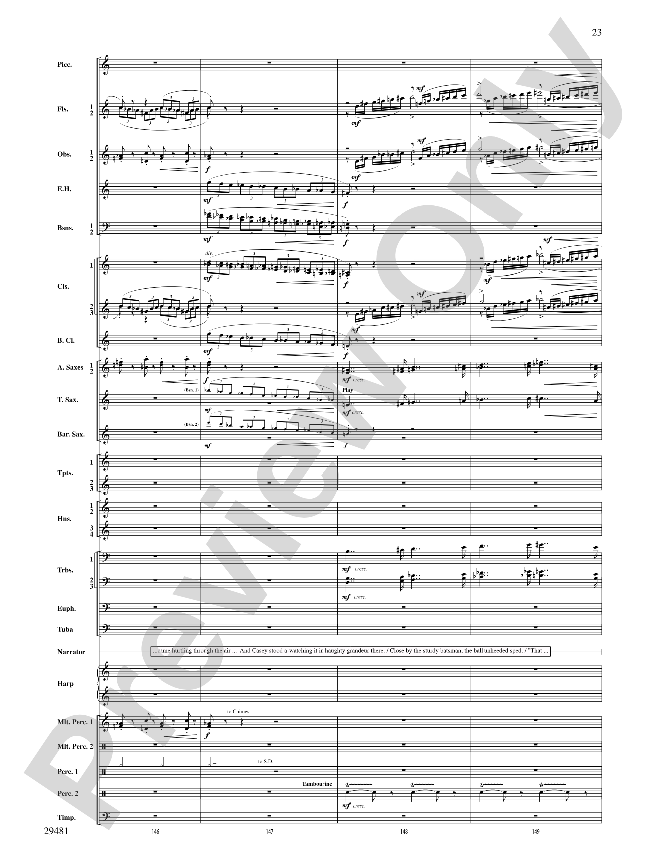 Casey at the Bat: Concert Band Conductor Score & Parts