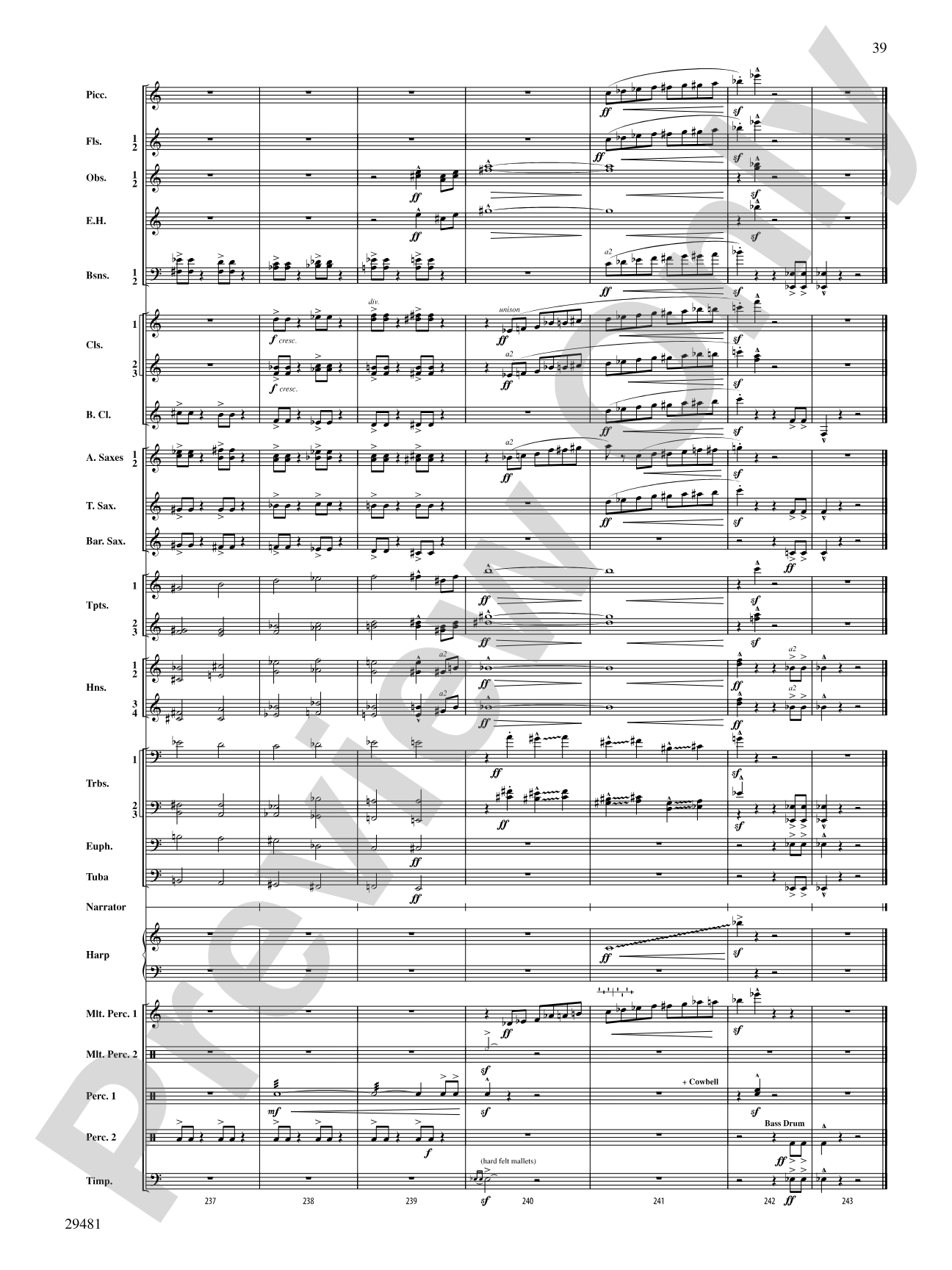 Casey at the Bat: Concert Band Conductor Score & Parts